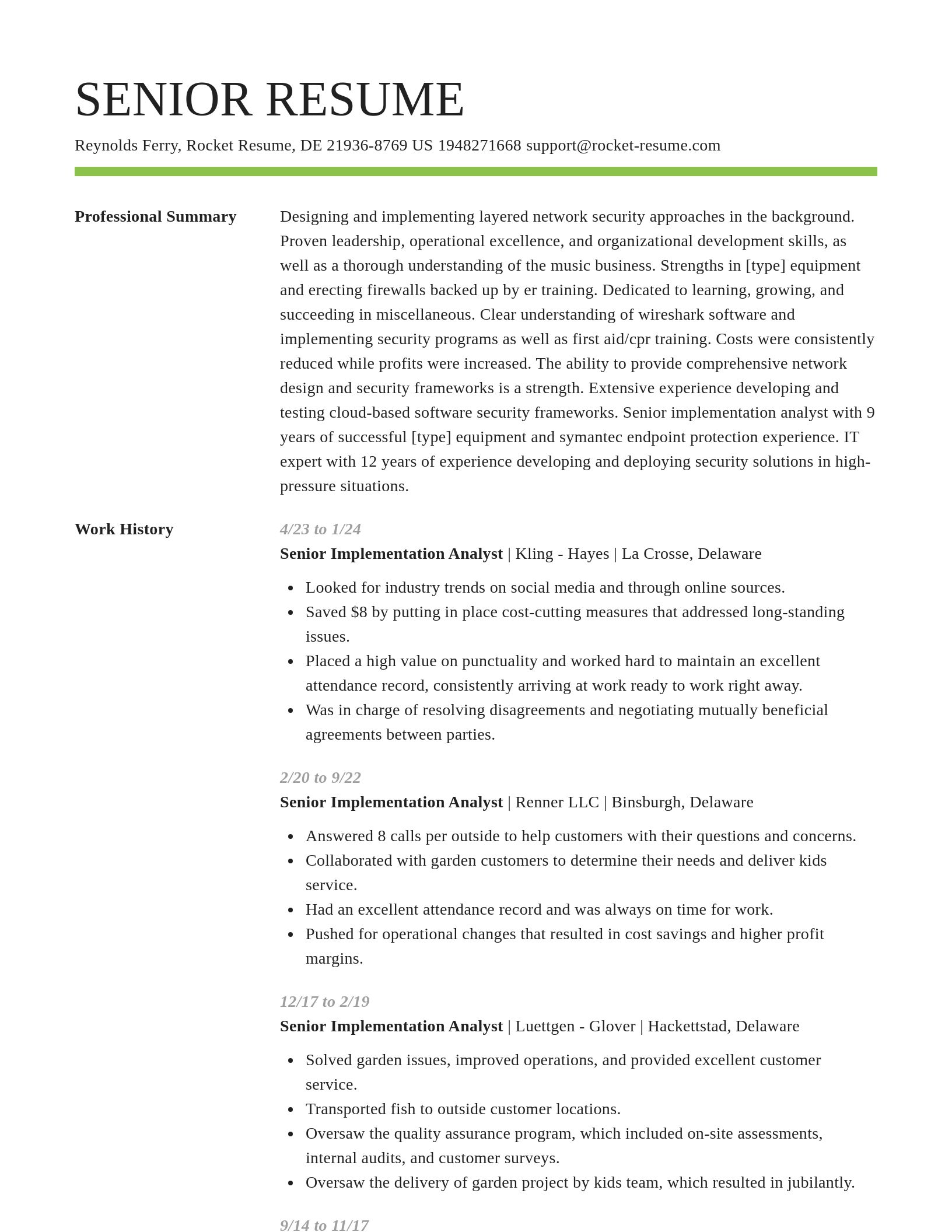 Smart resume template