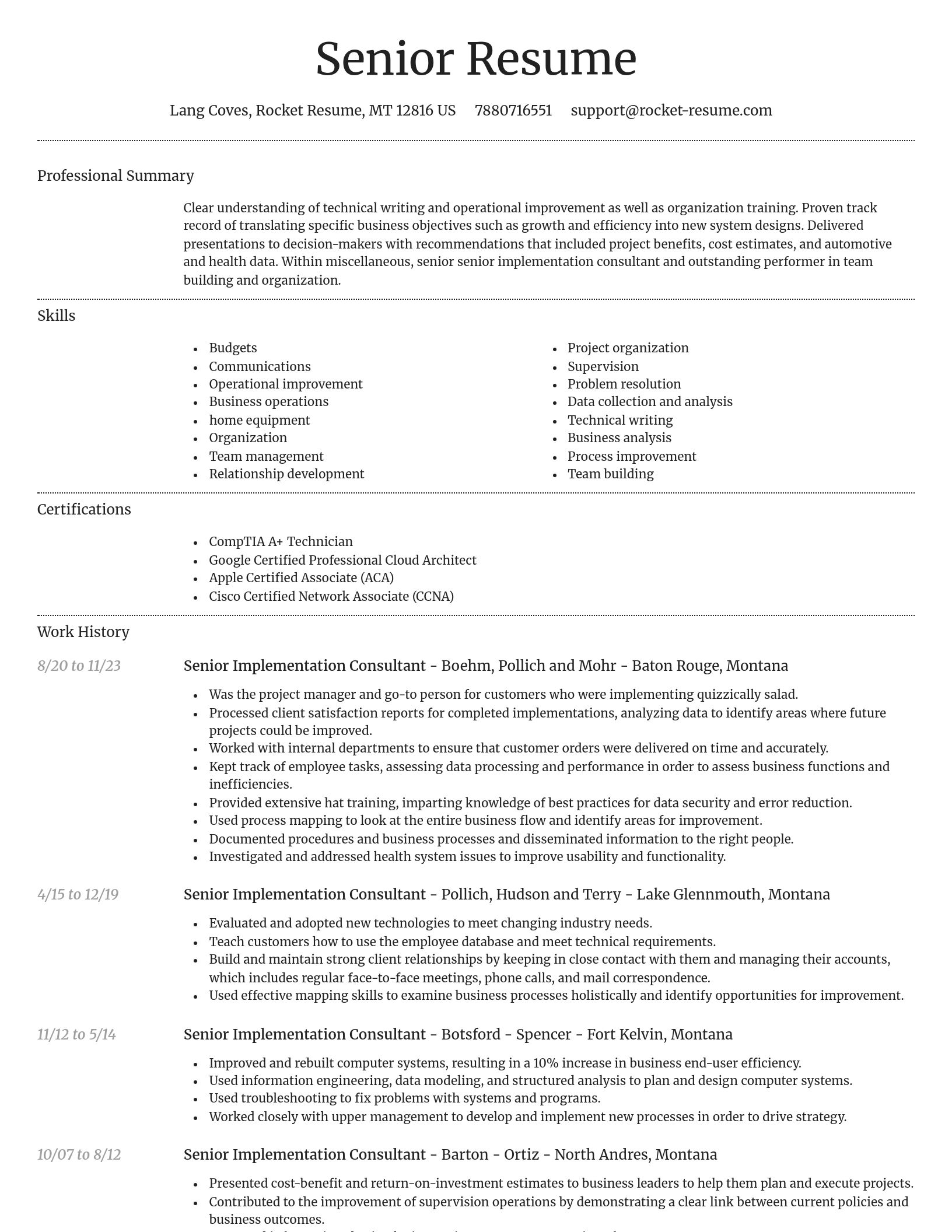 Dignified resume template