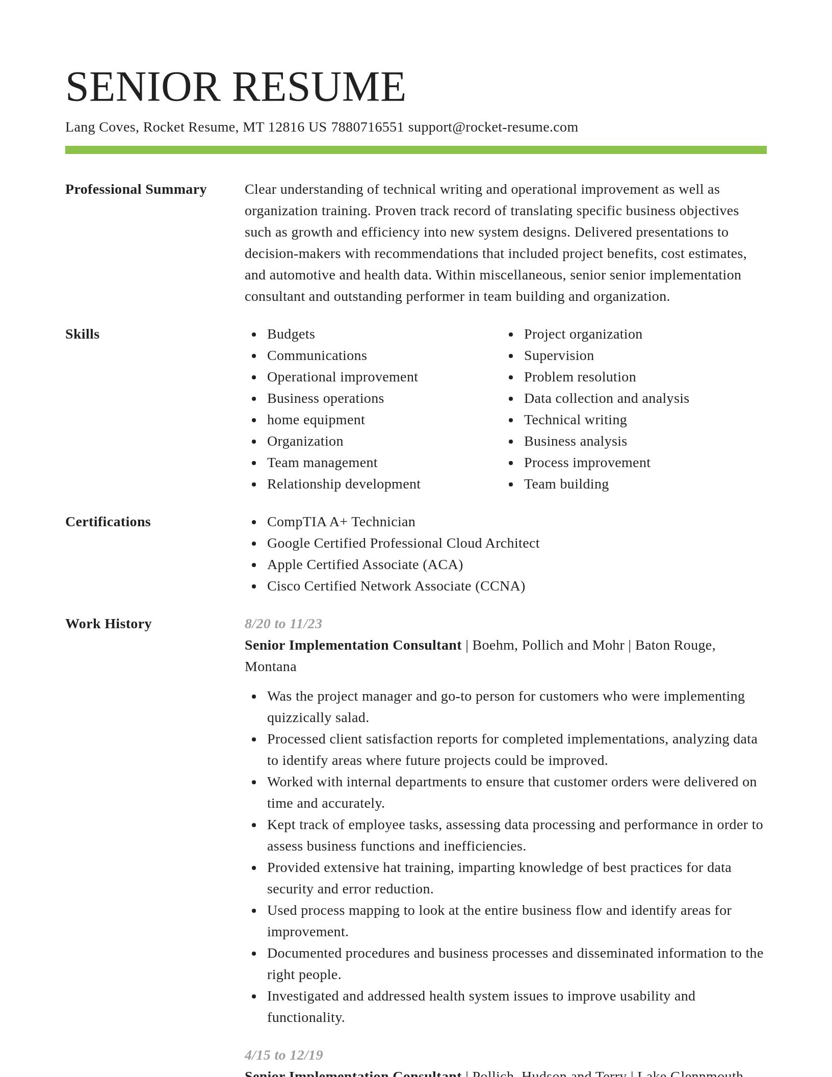 Smart resume template
