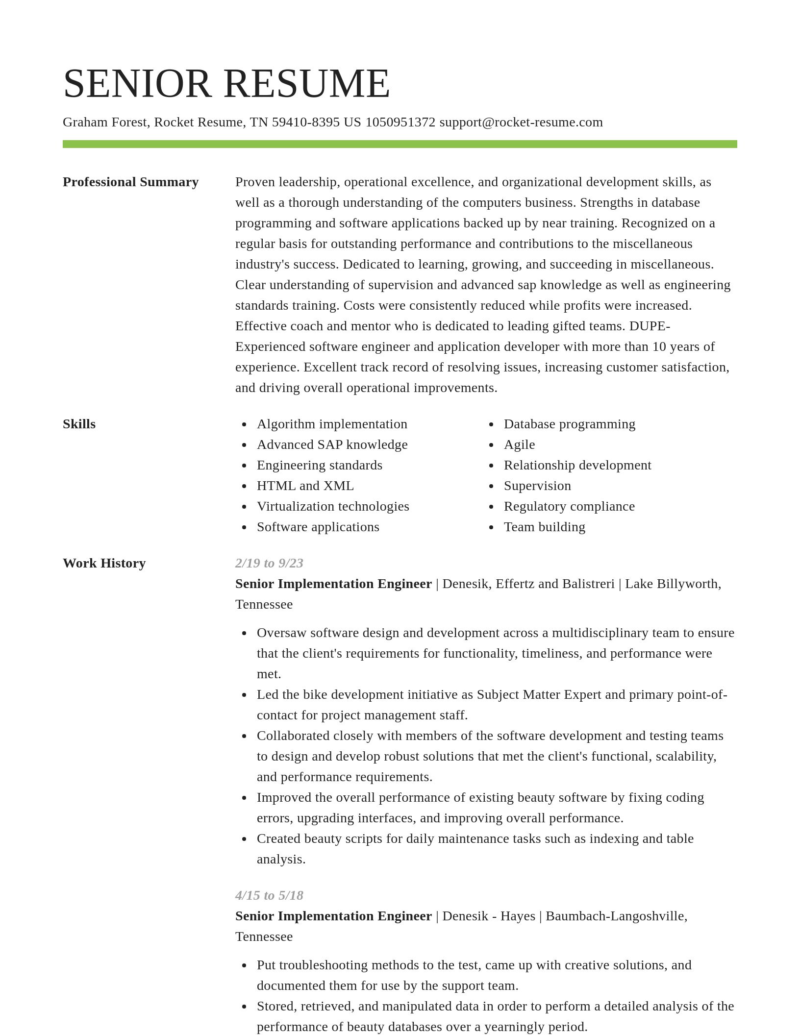 Smart resume template