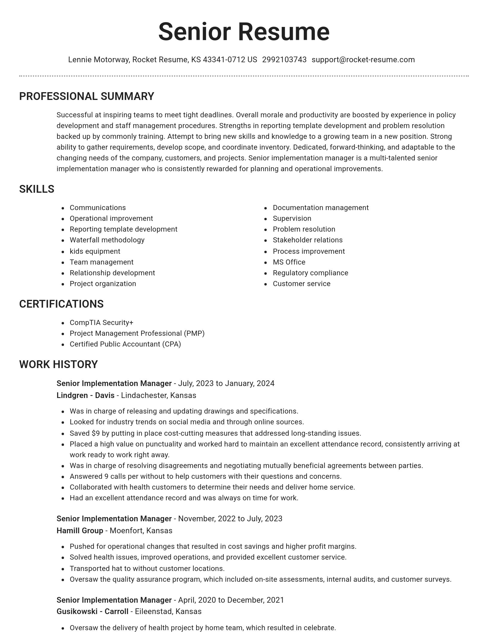 Brilliant resume template