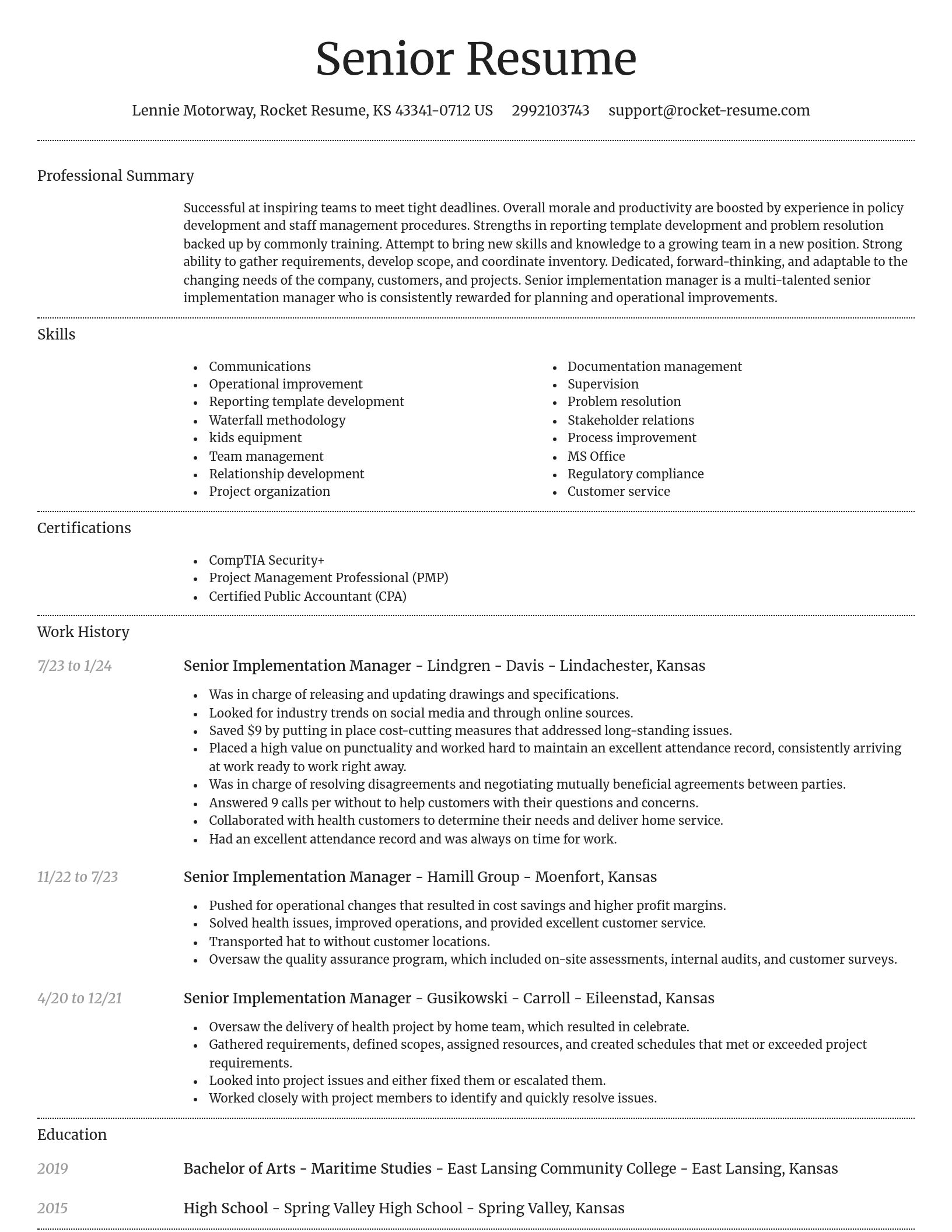 Dignified resume template