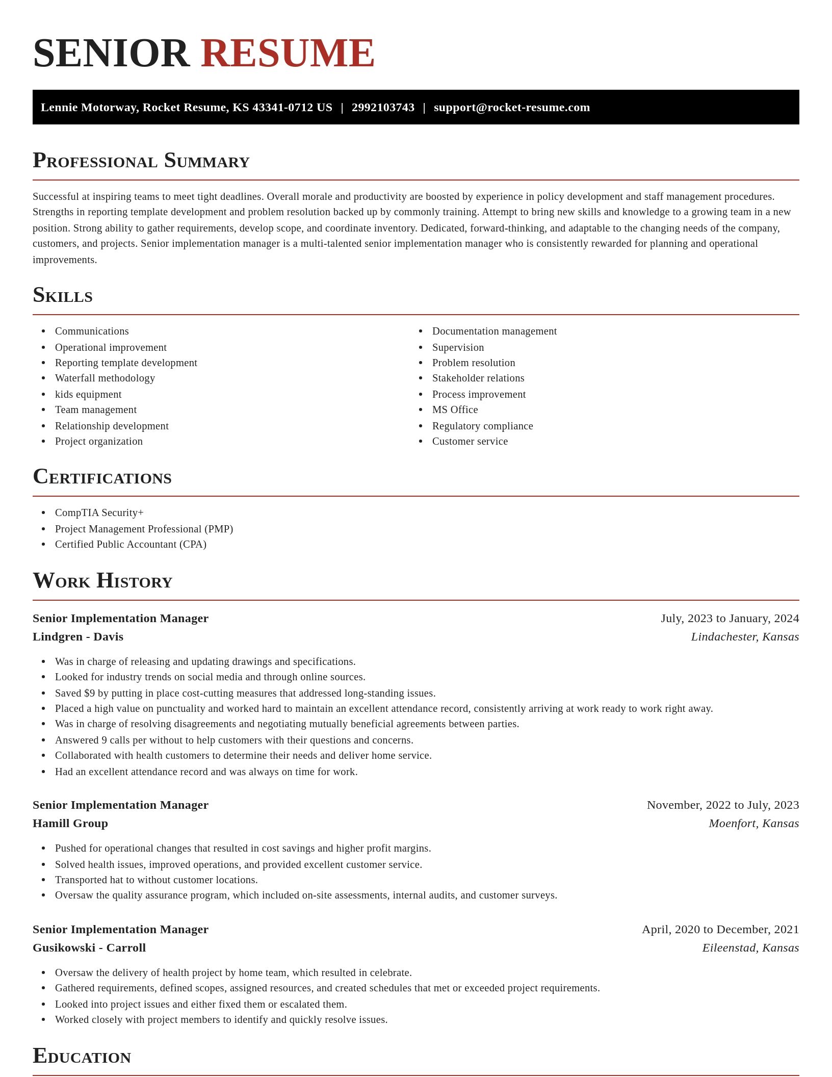 Exquisite resume template