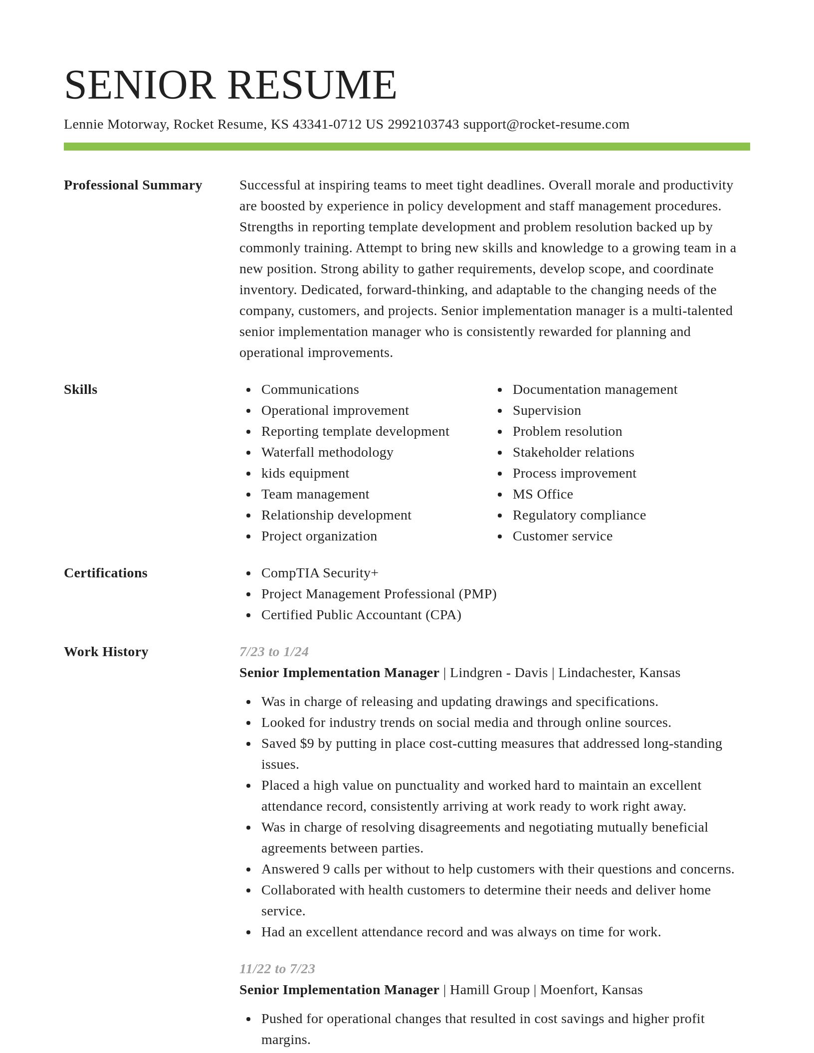 Smart resume template