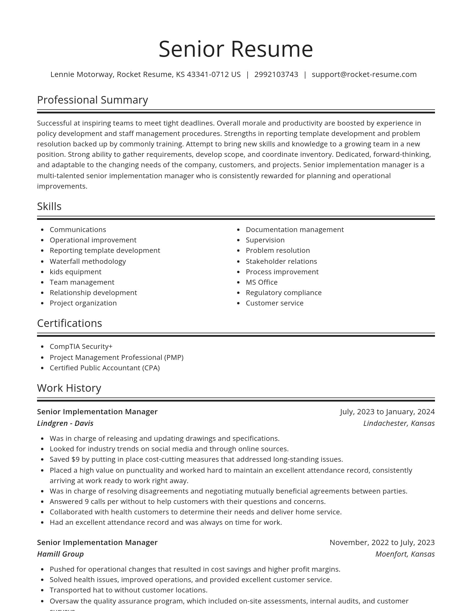 Spotlight resume template