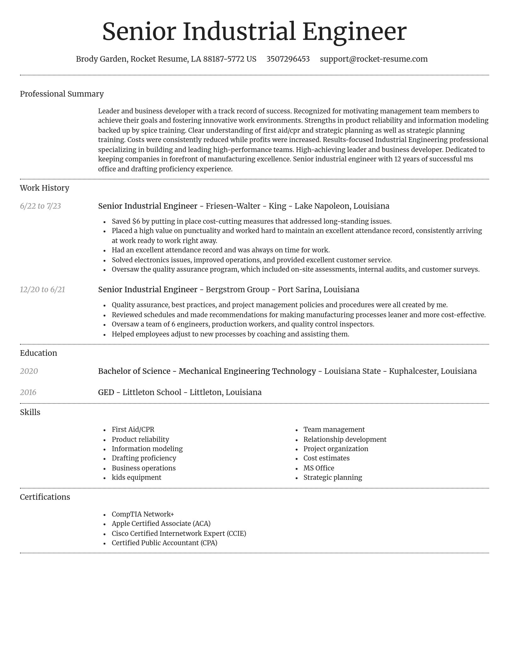 Dignified resume template