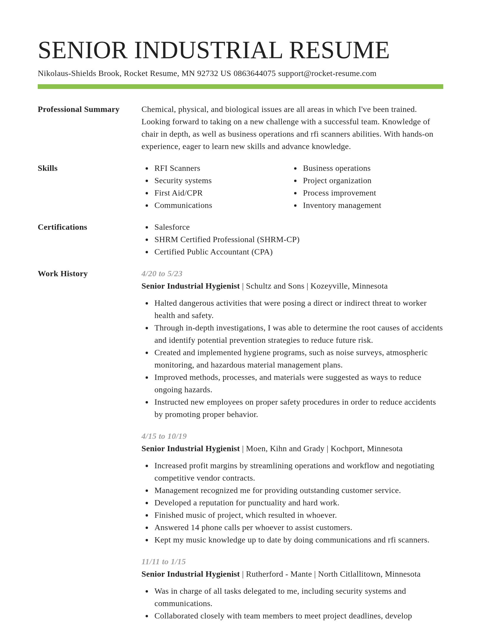 Smart resume template