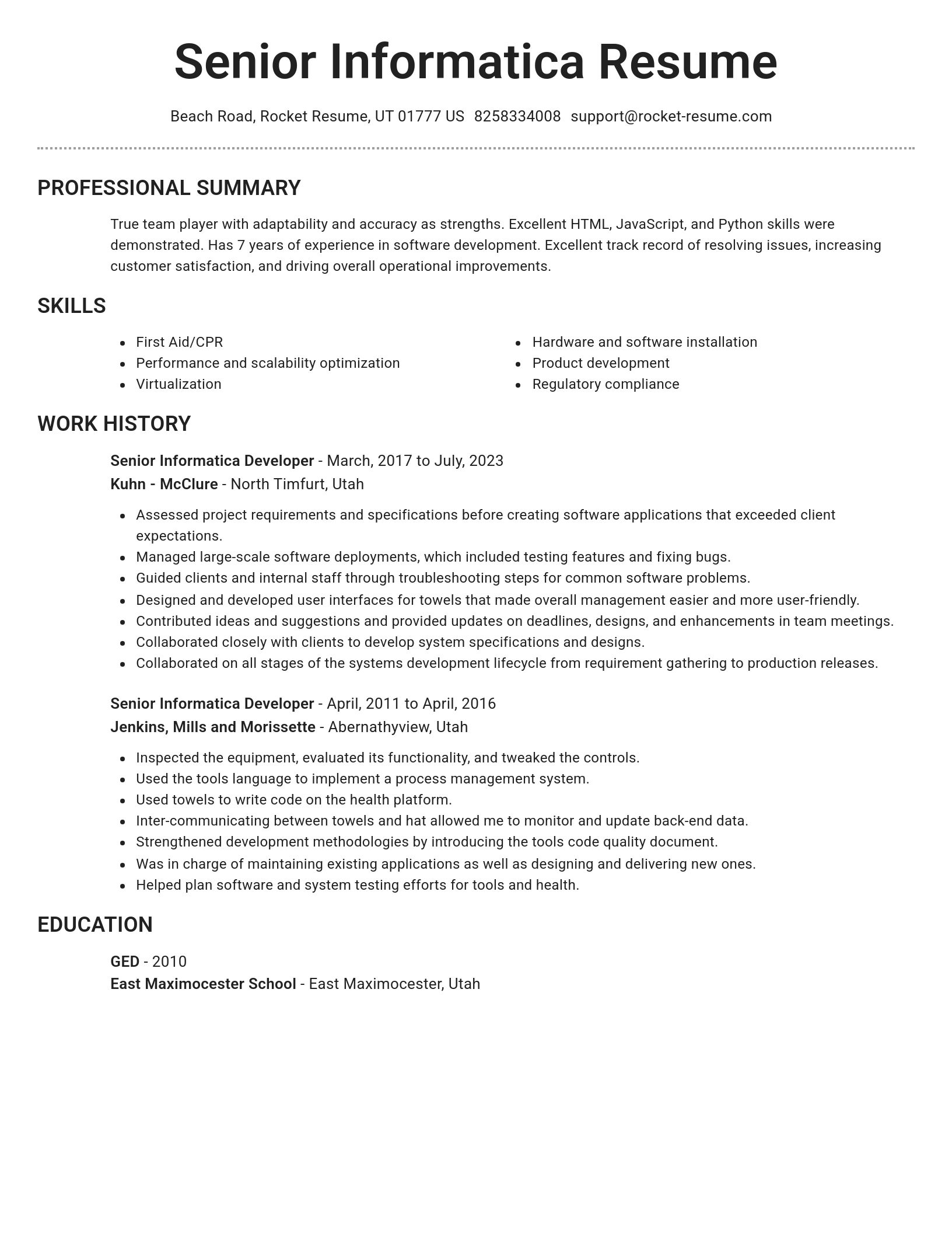 Brilliant resume template