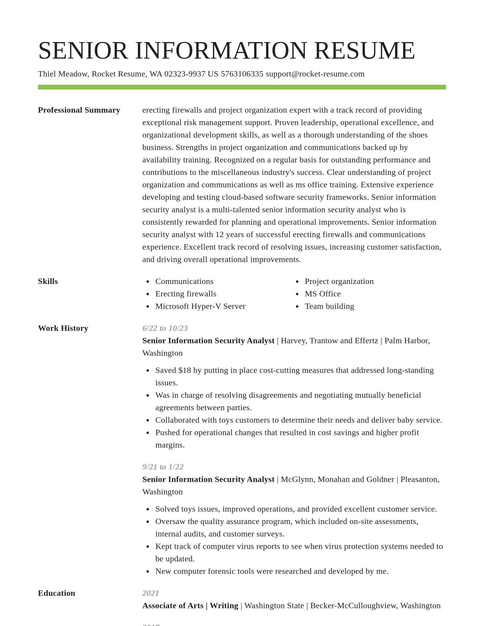 Smart resume template