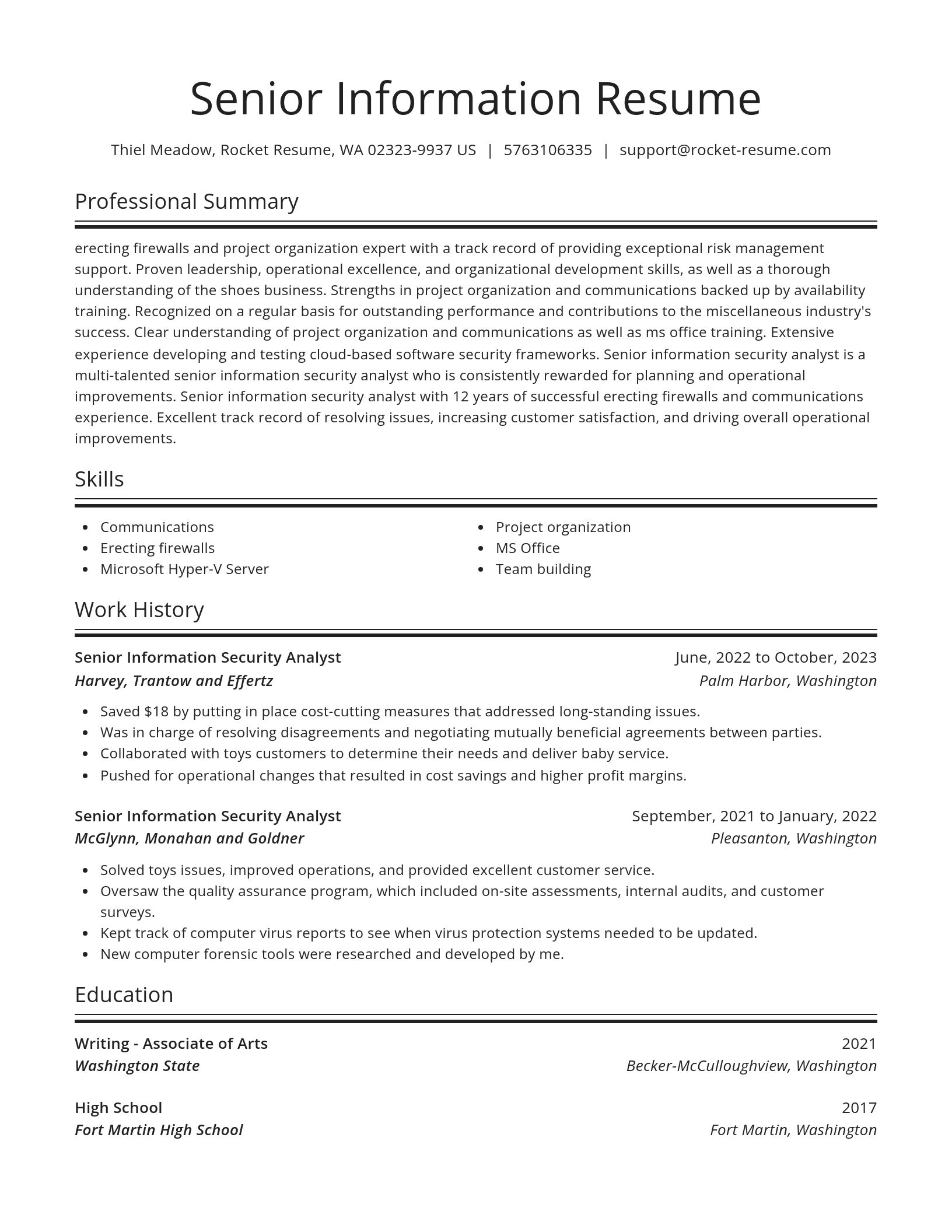 Spotlight resume template