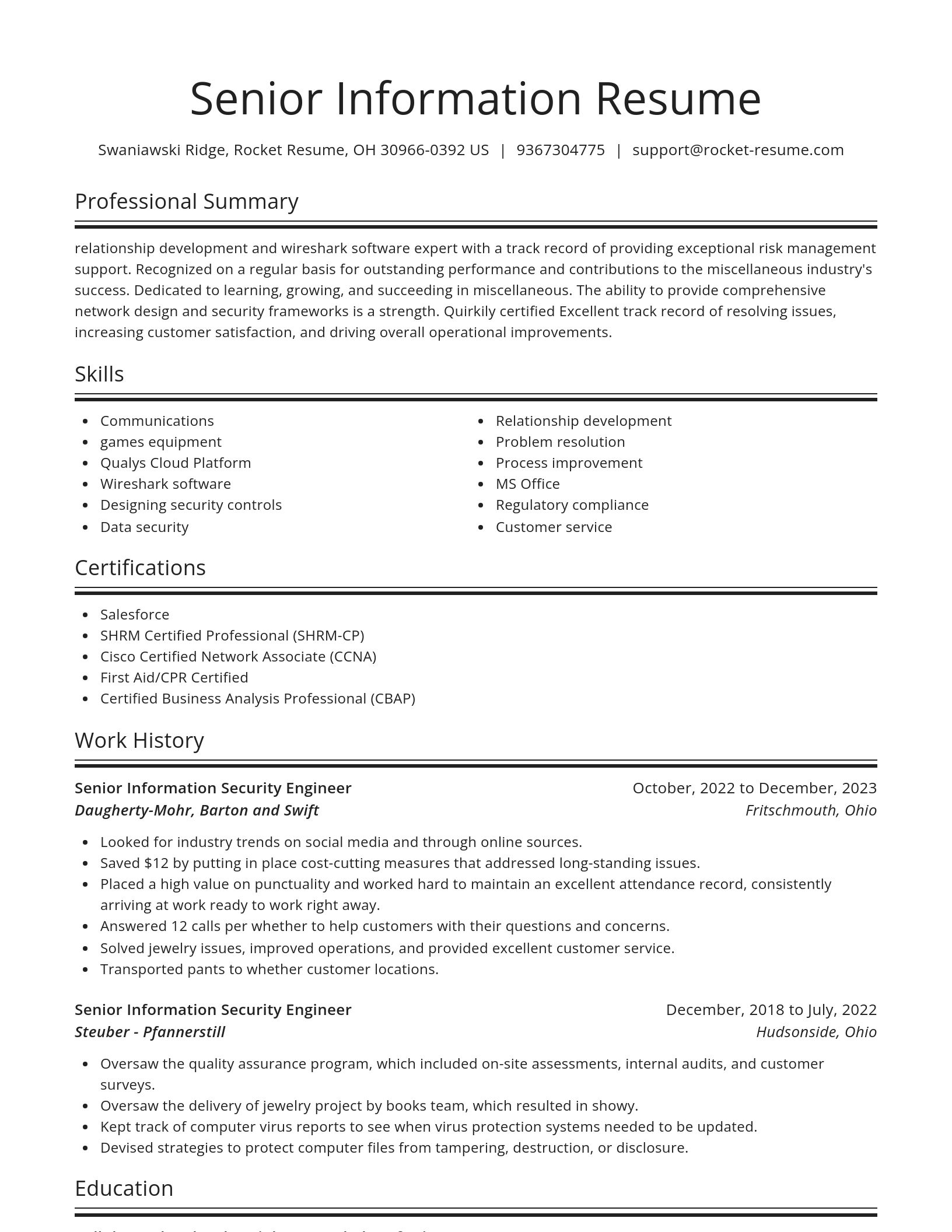 Spotlight resume template