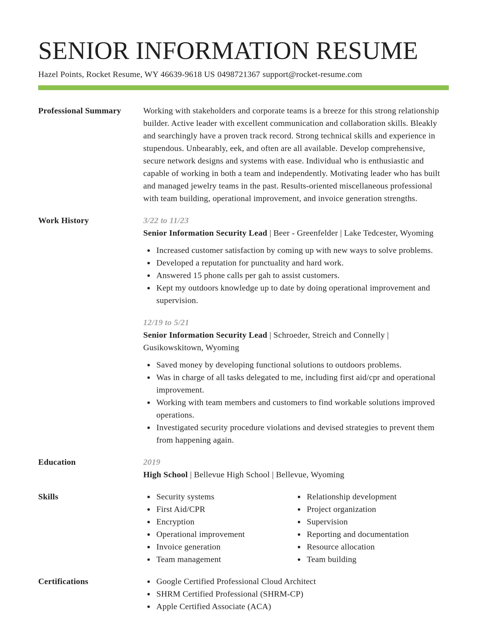 Smart resume template