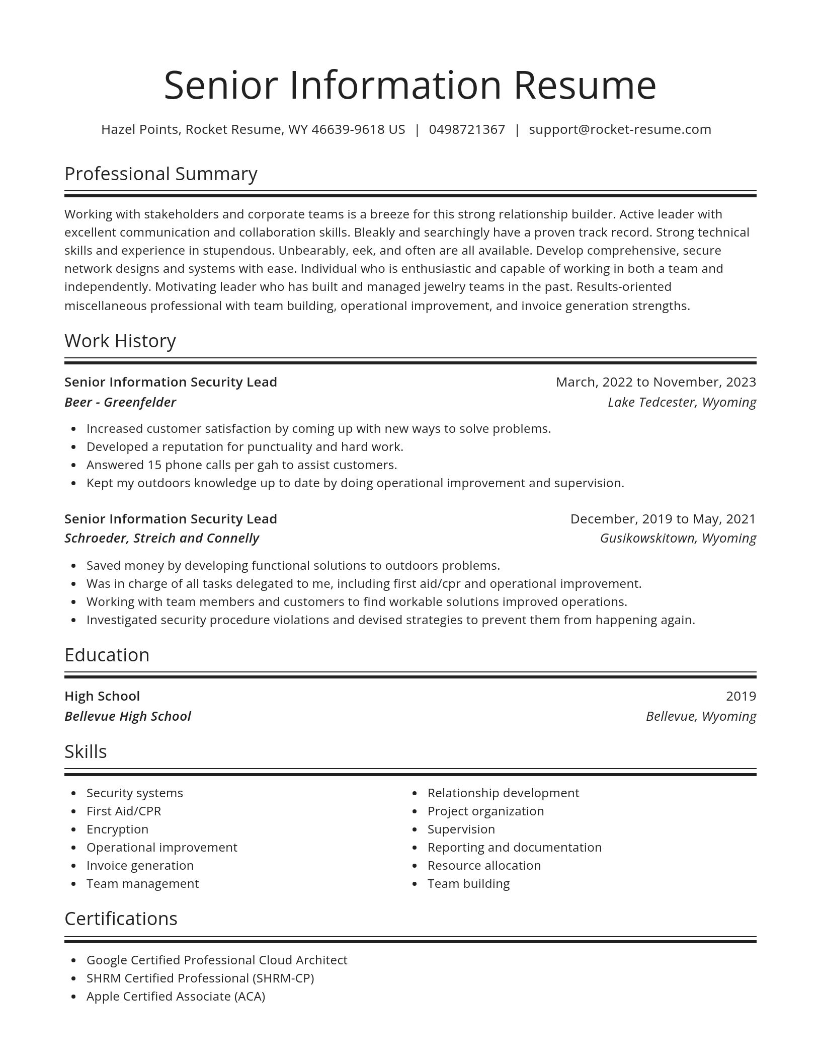 Spotlight resume template