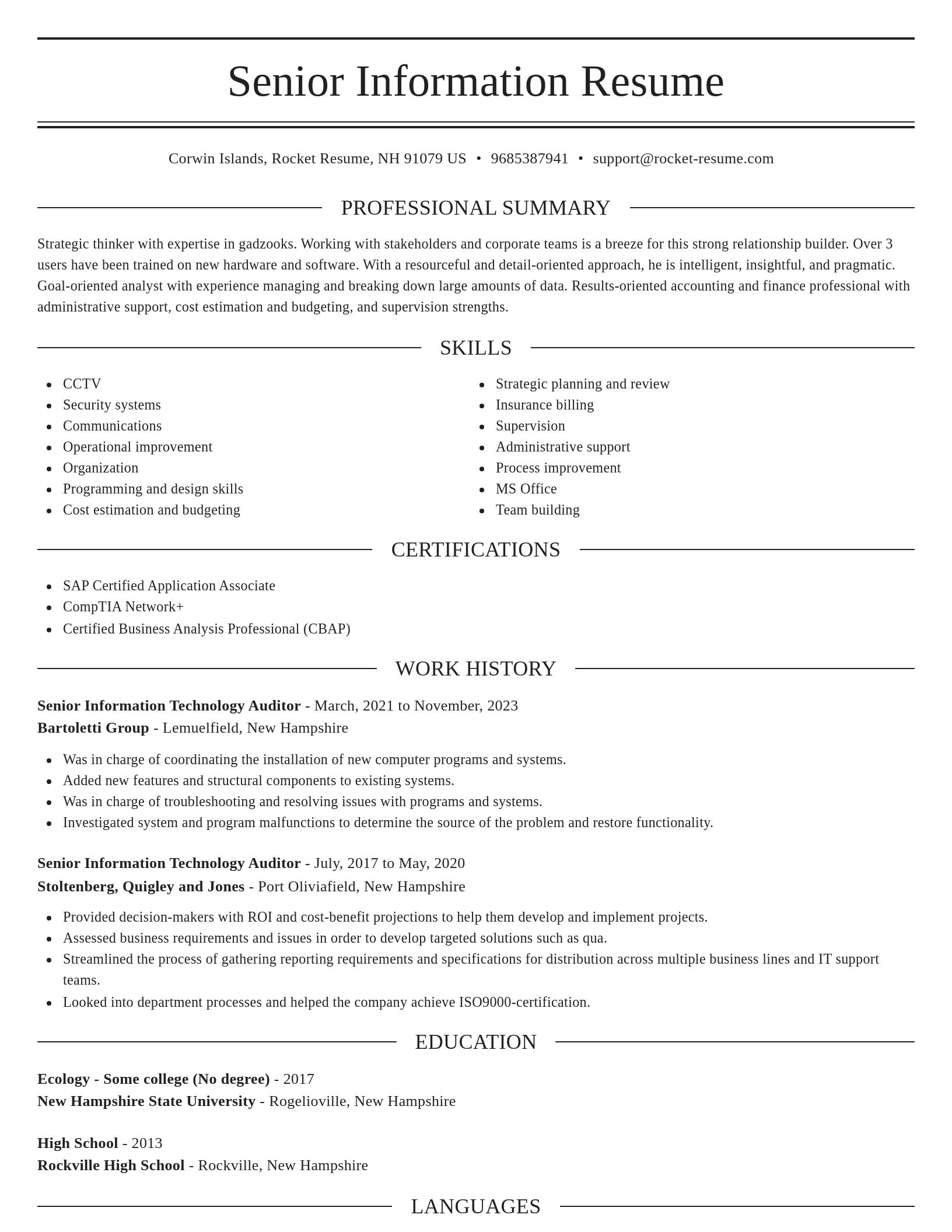 Elegant resume template