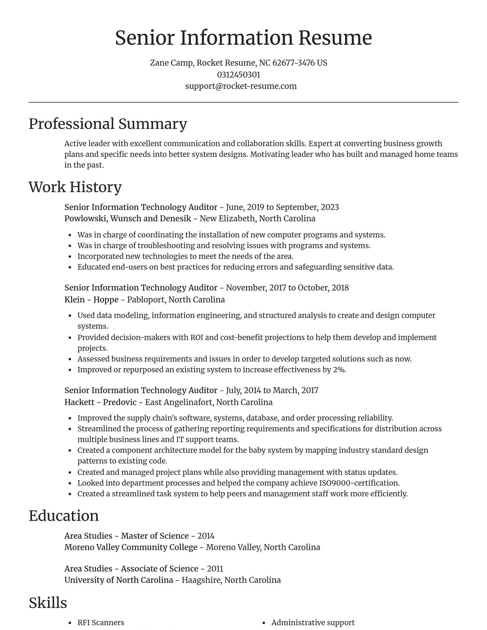 Focal Point resume template