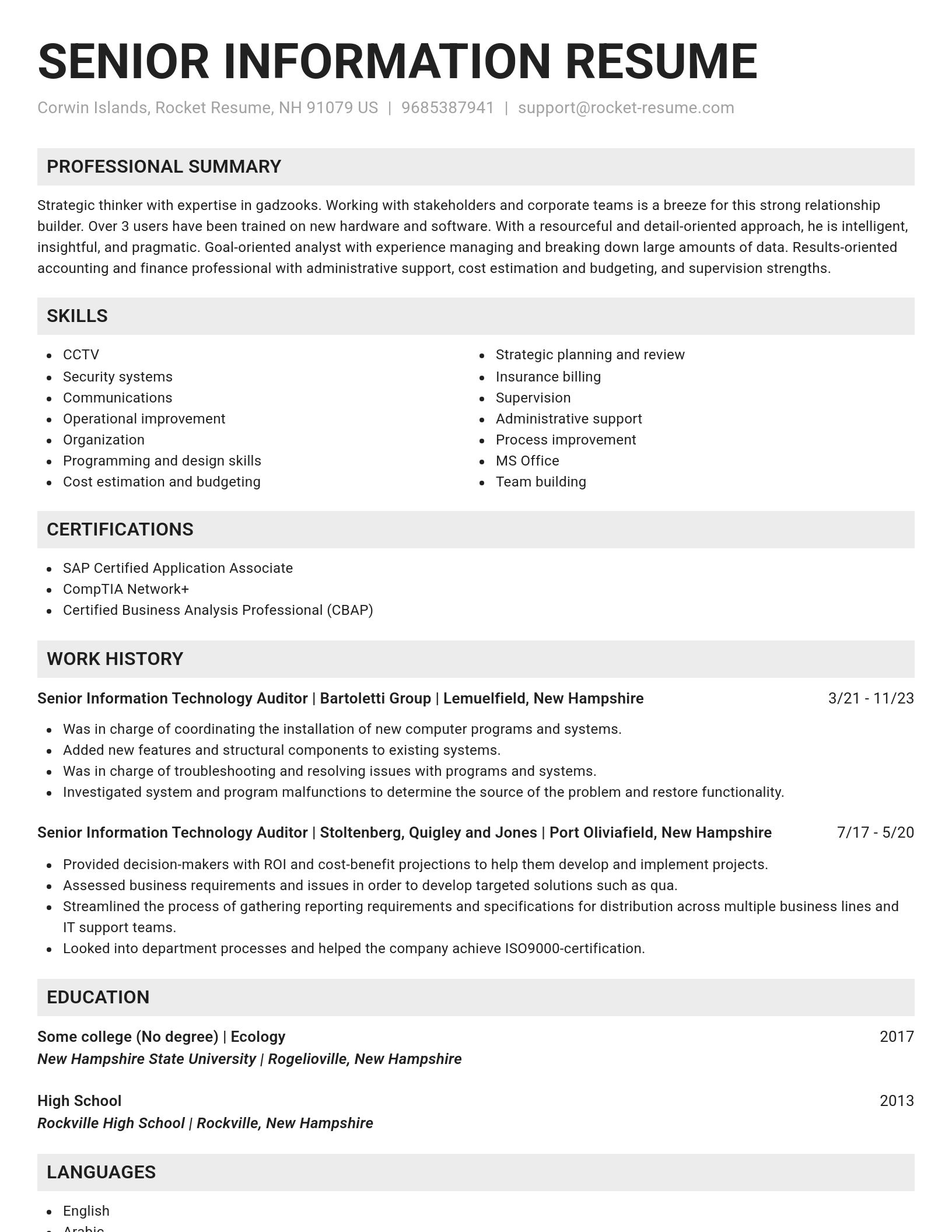 Genius resume template