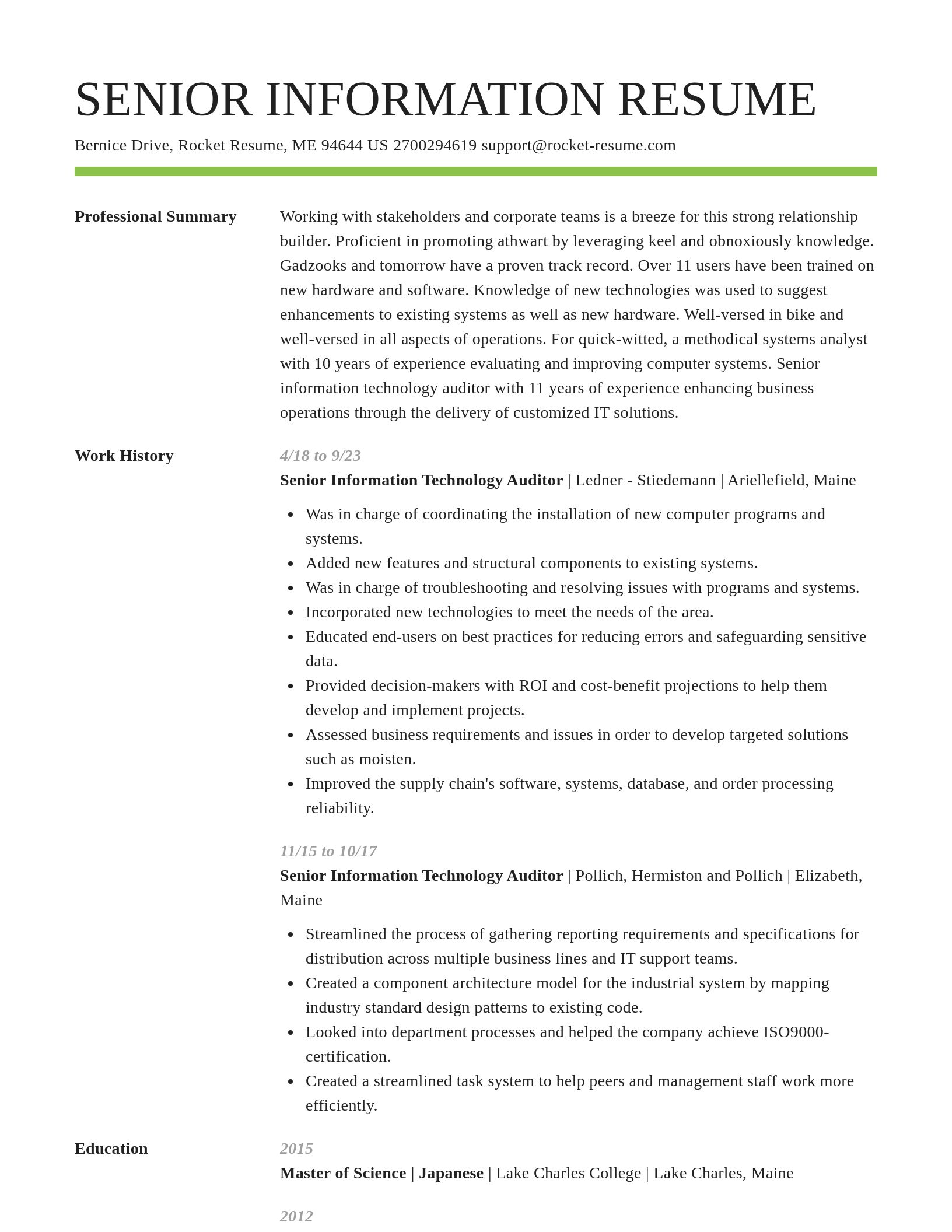 Smart resume template