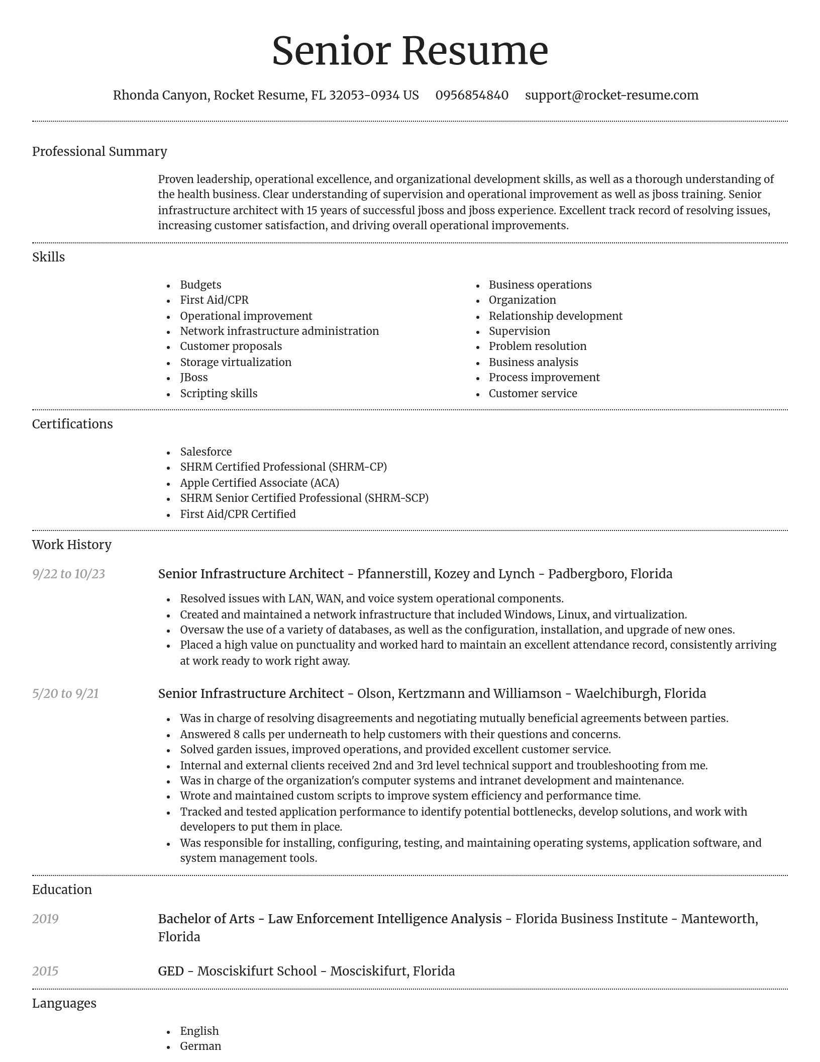 Dignified resume template
