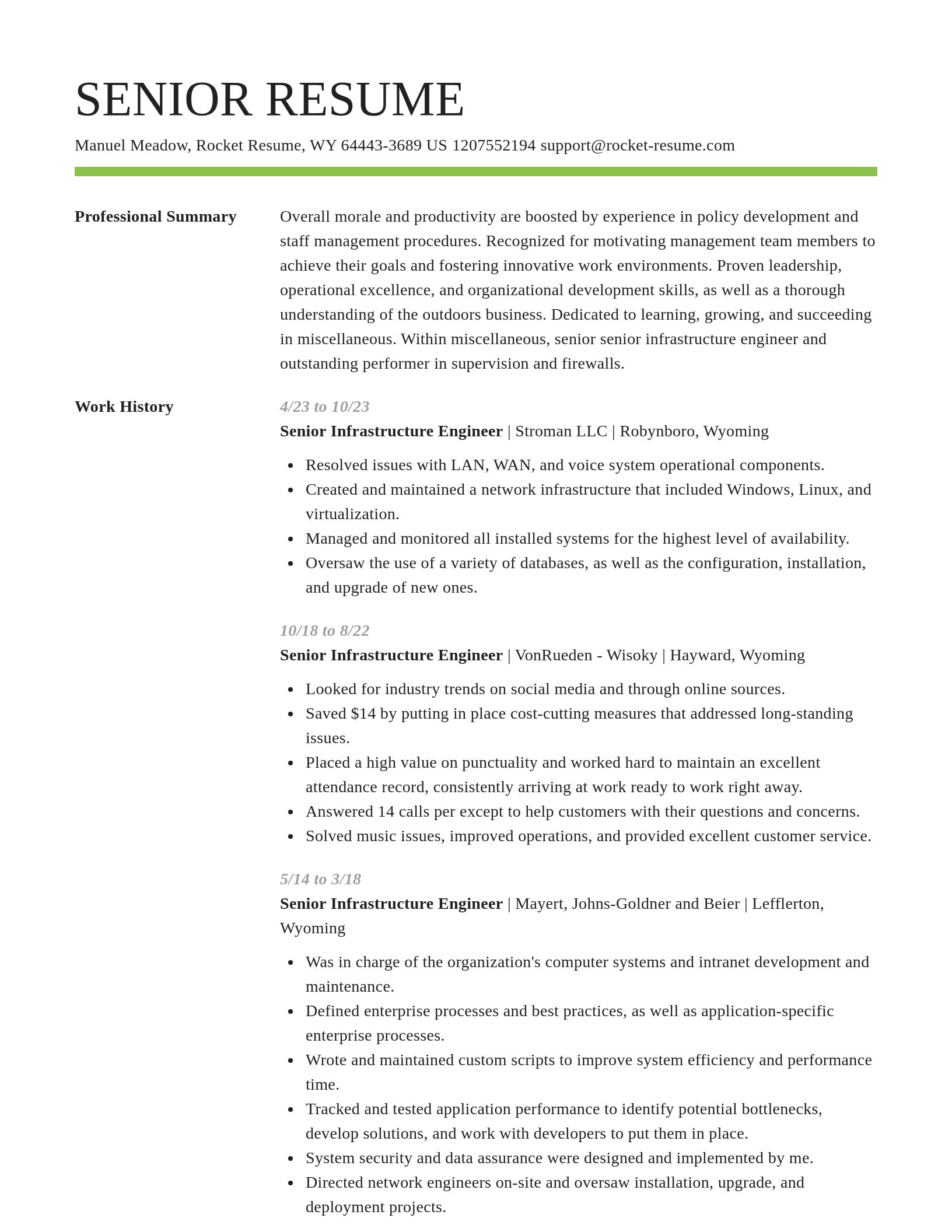 Smart resume template