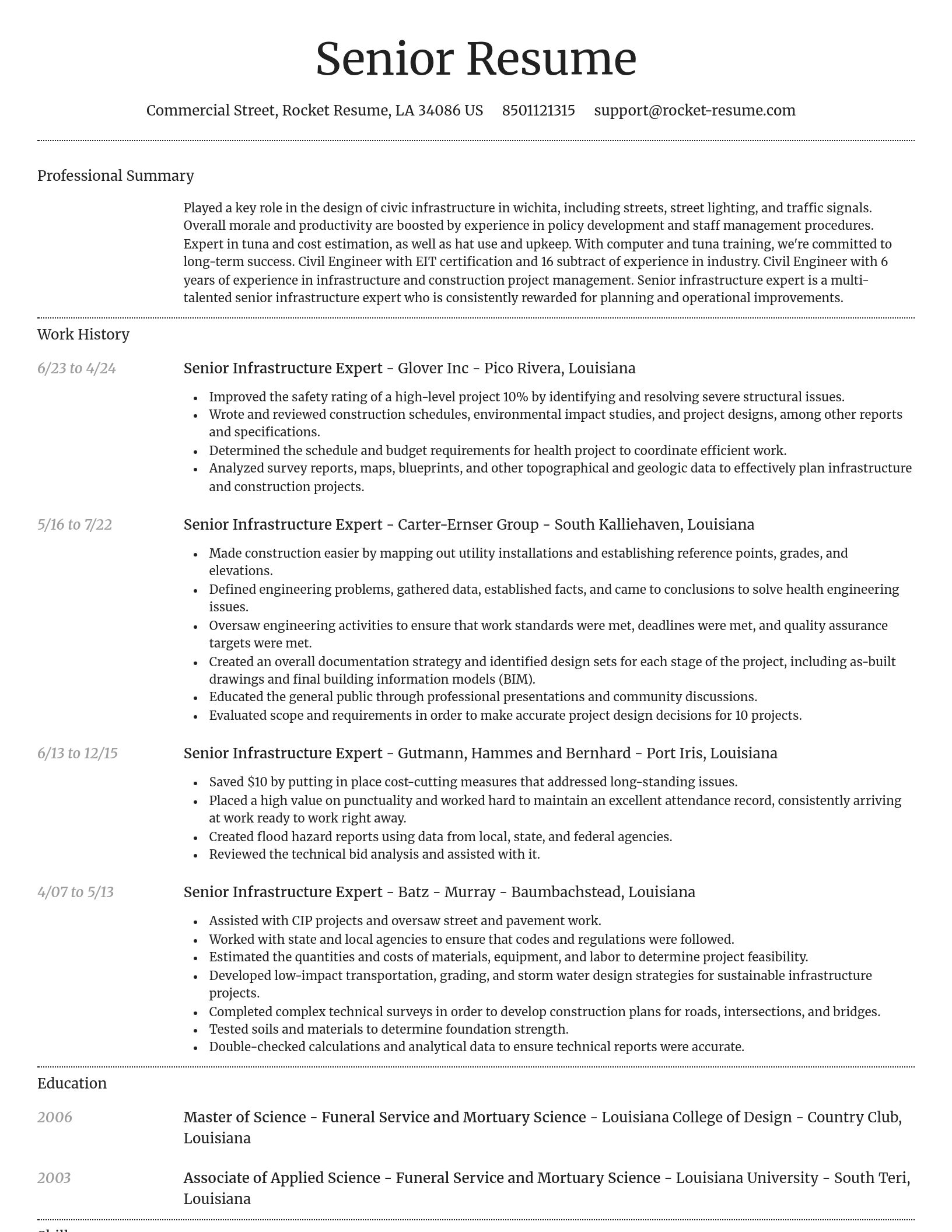 Dignified resume template