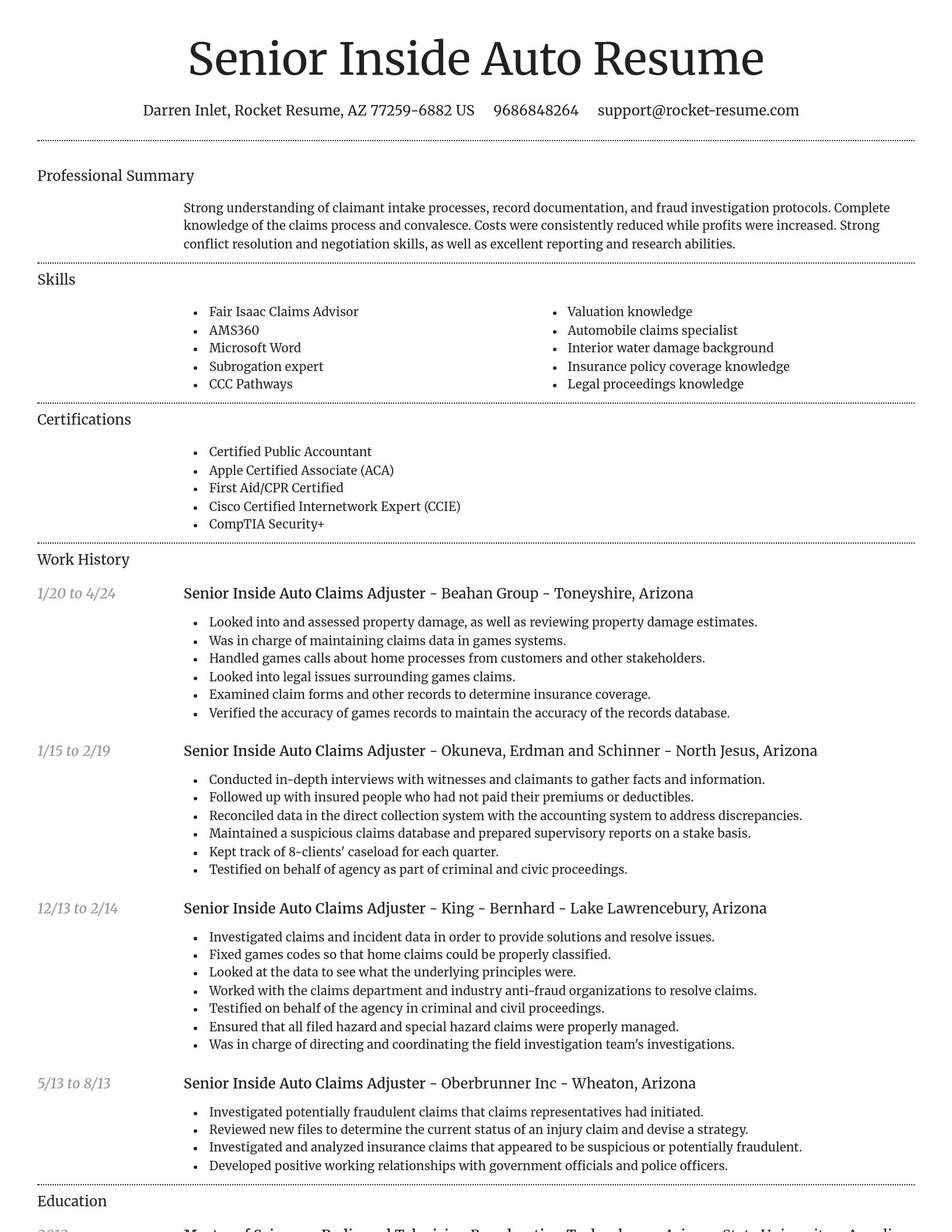 Dignified resume template