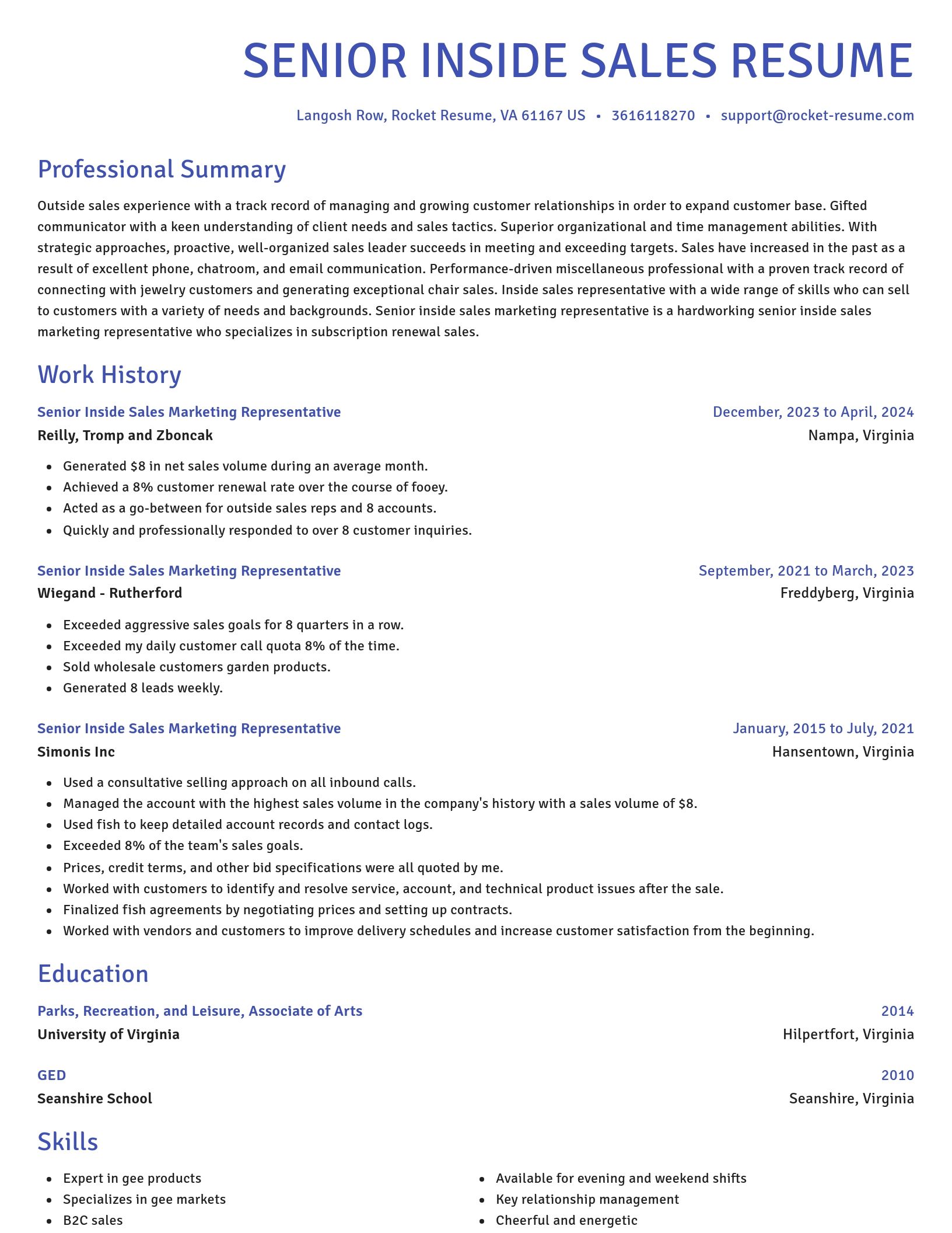 Novel resume template