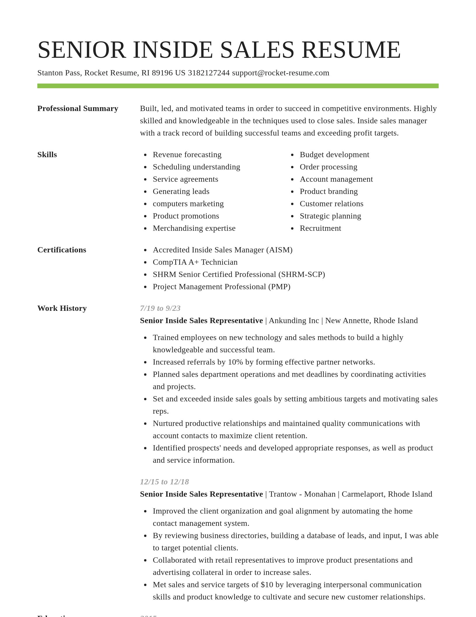 Smart resume template