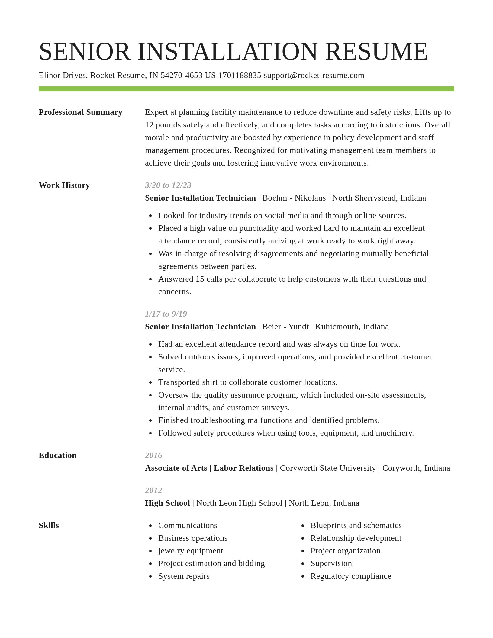 Smart resume template