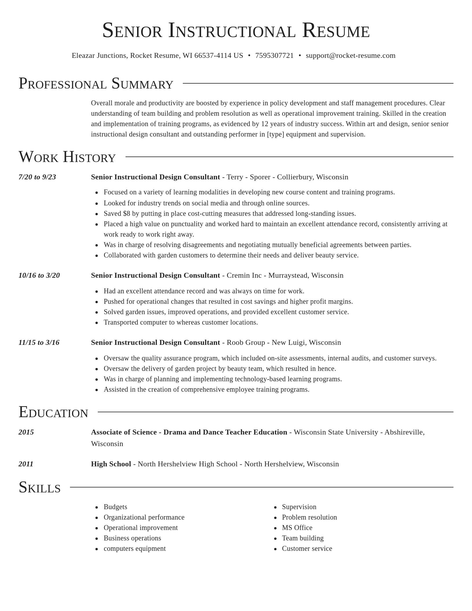 Director resume template