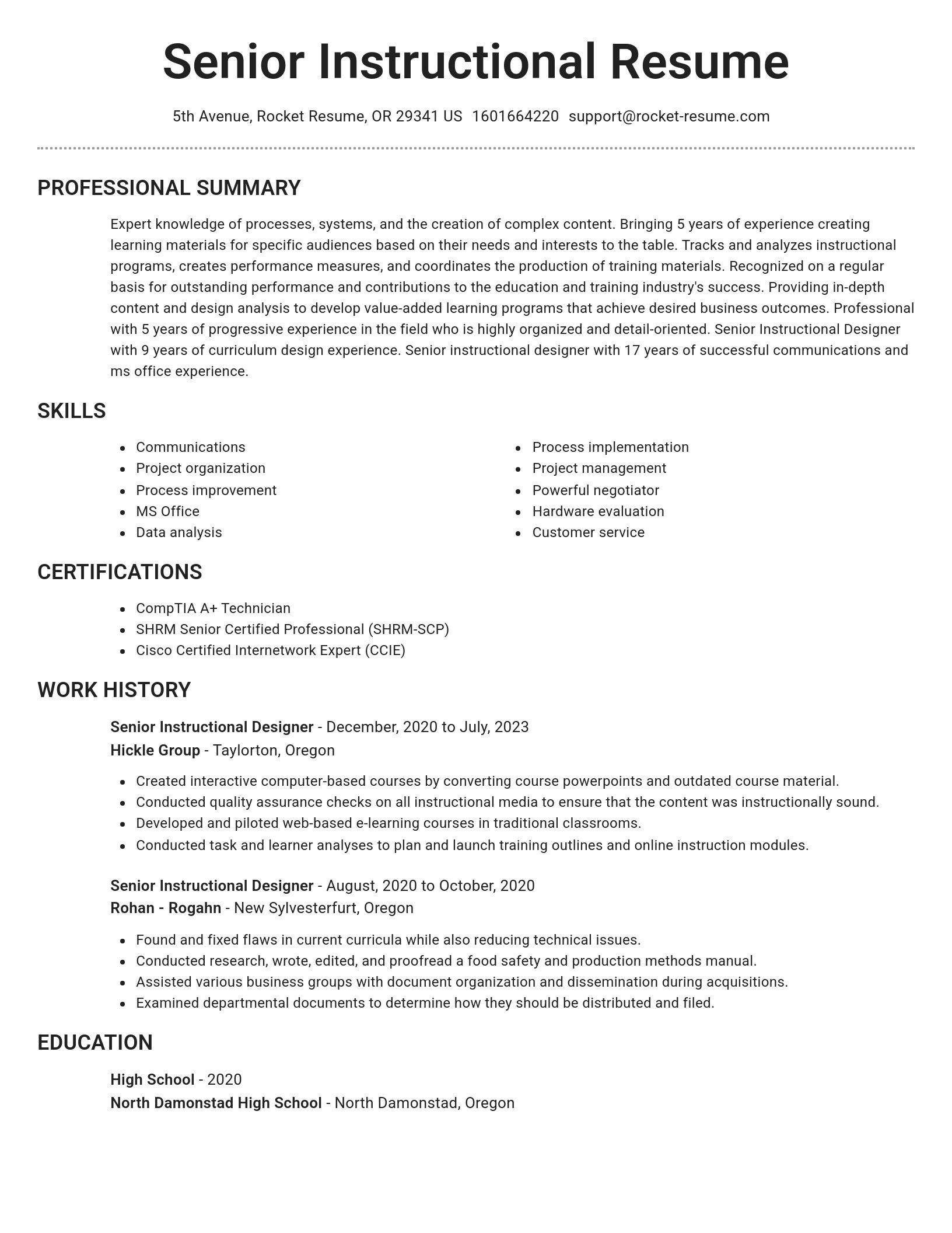 Brilliant resume template