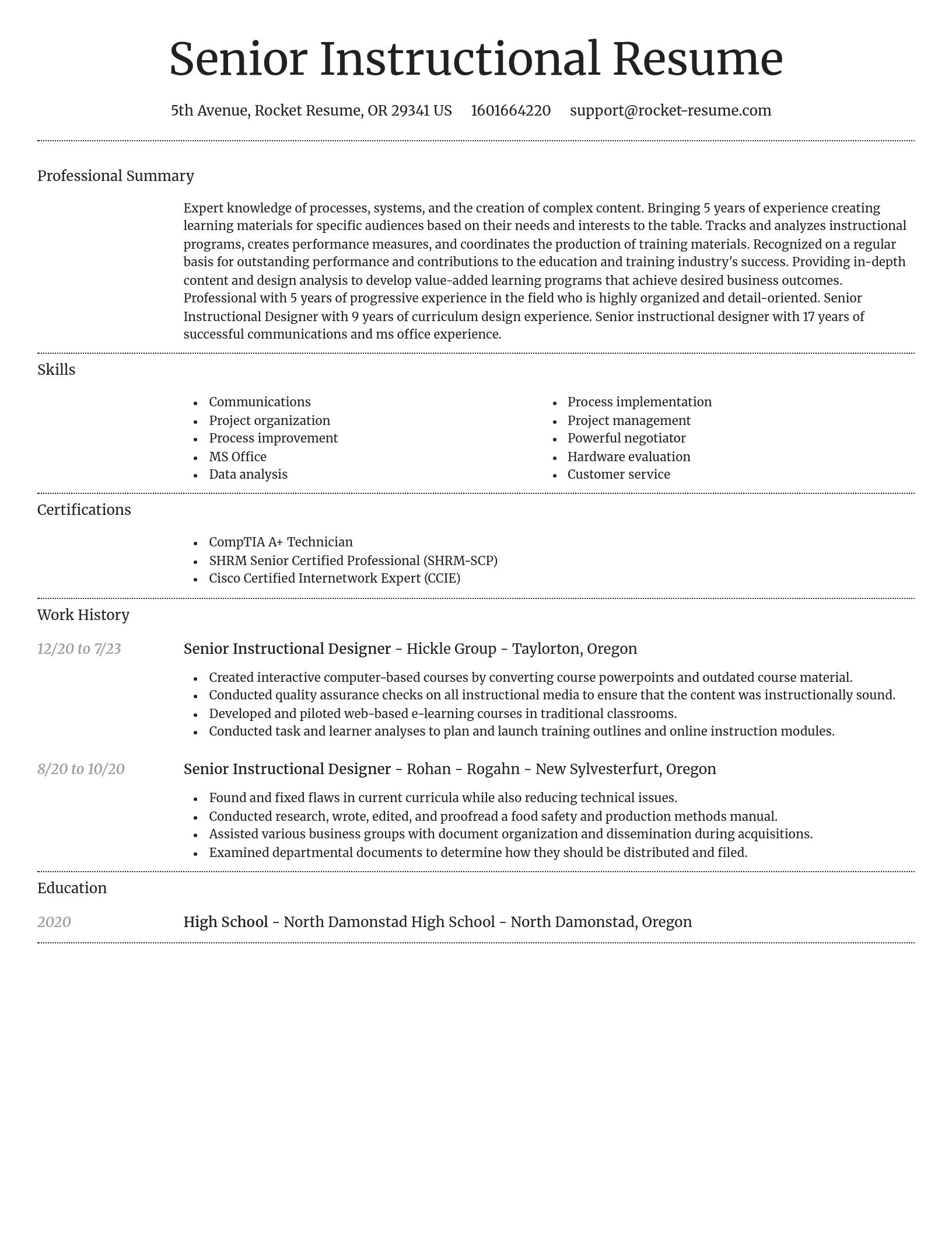 Dignified resume template