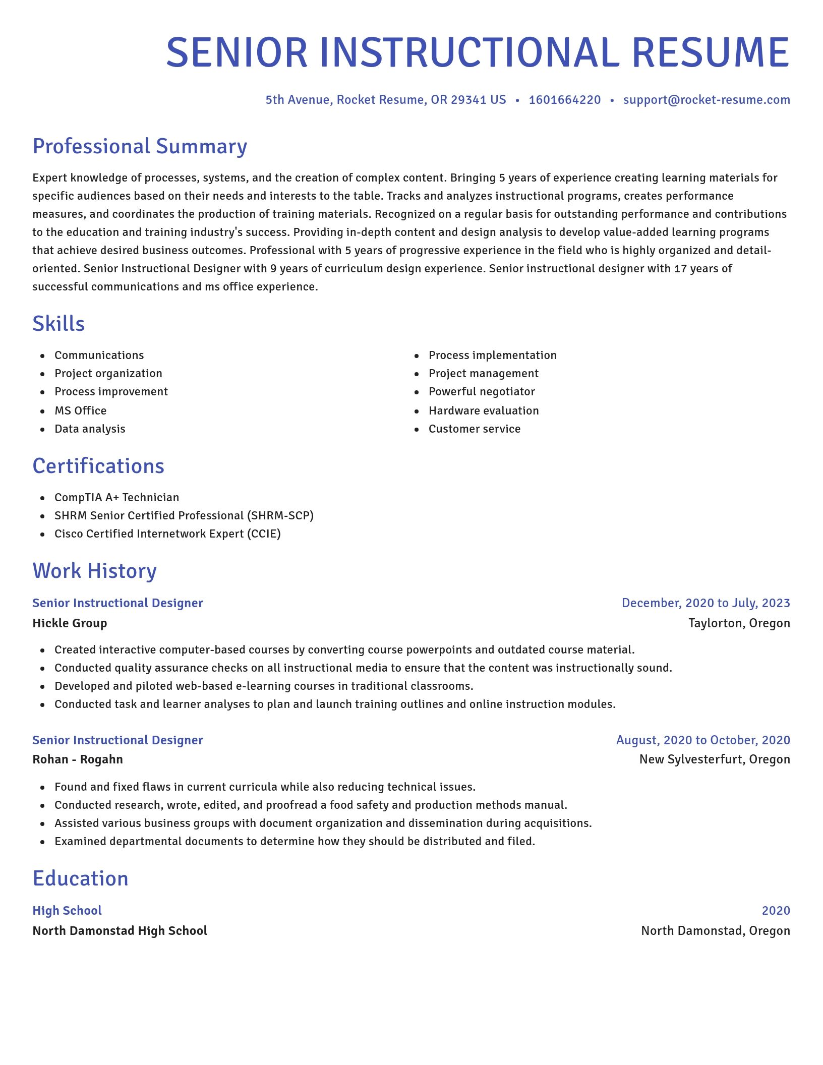 Novel resume template
