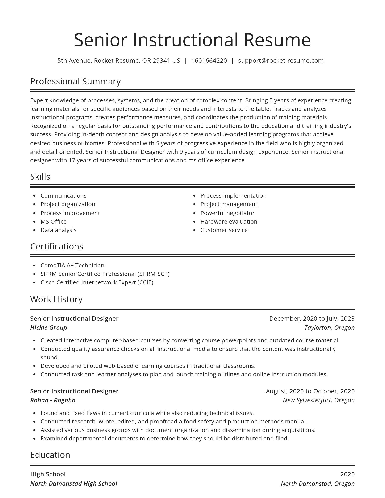 Spotlight resume template