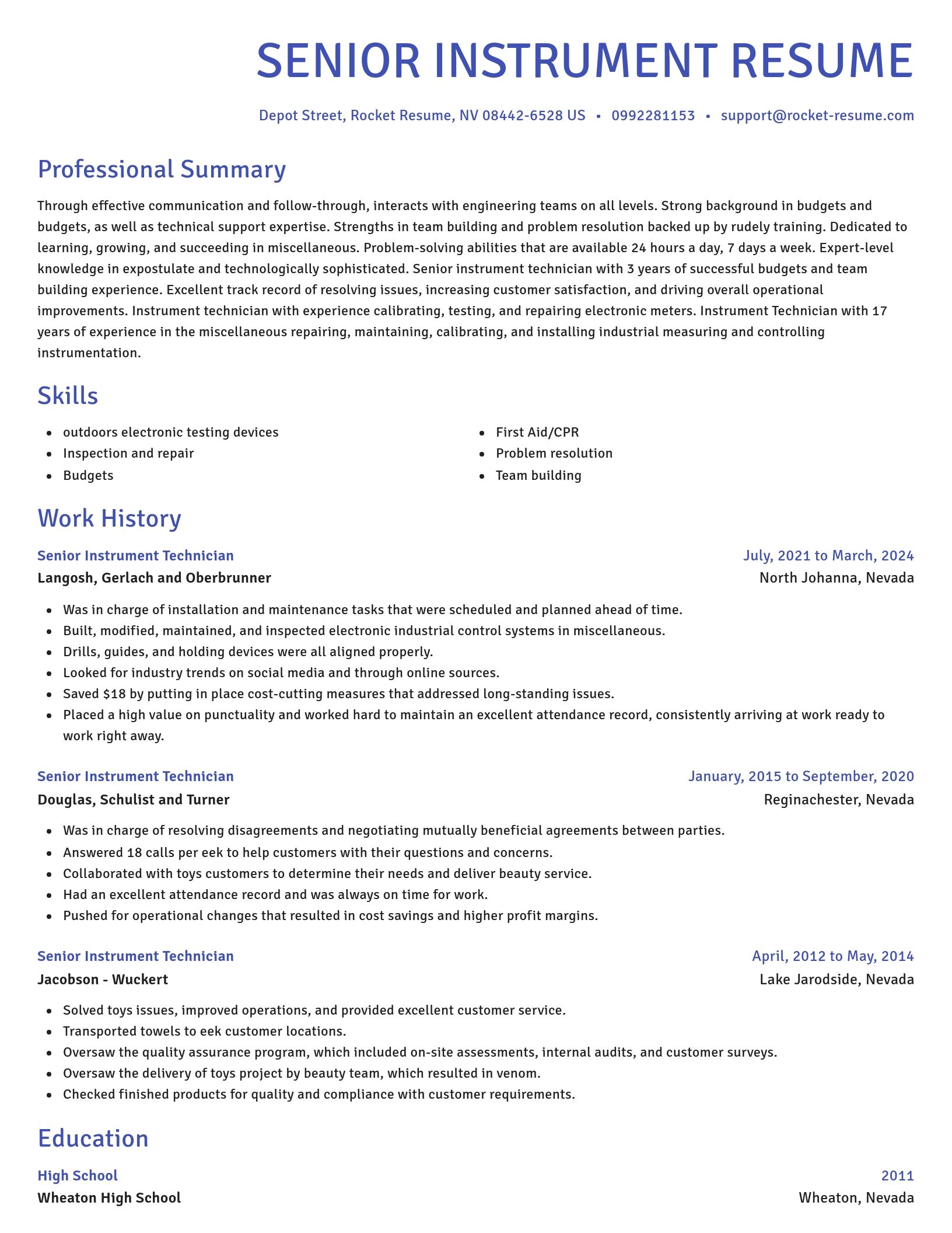 Novel resume template