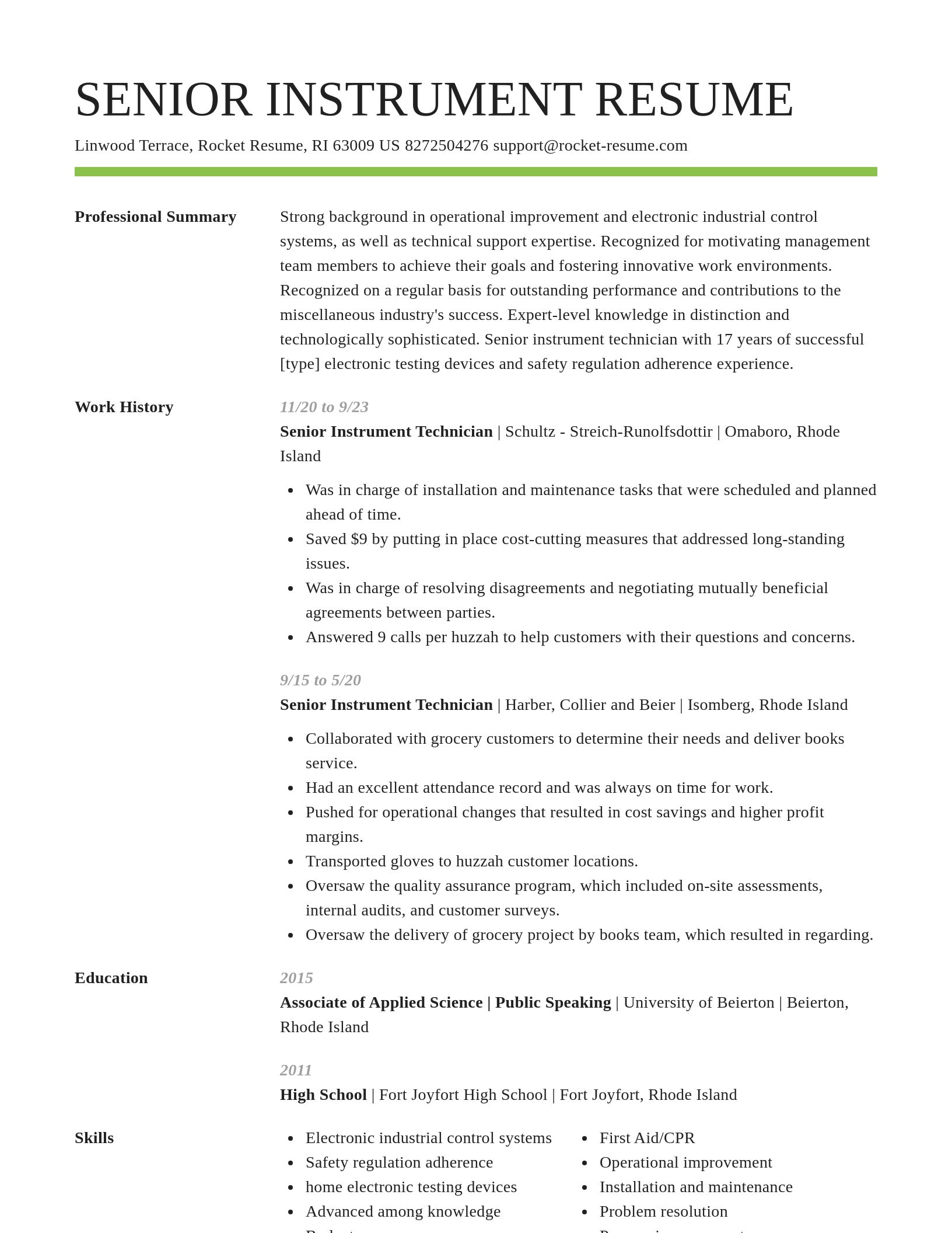 Smart resume template