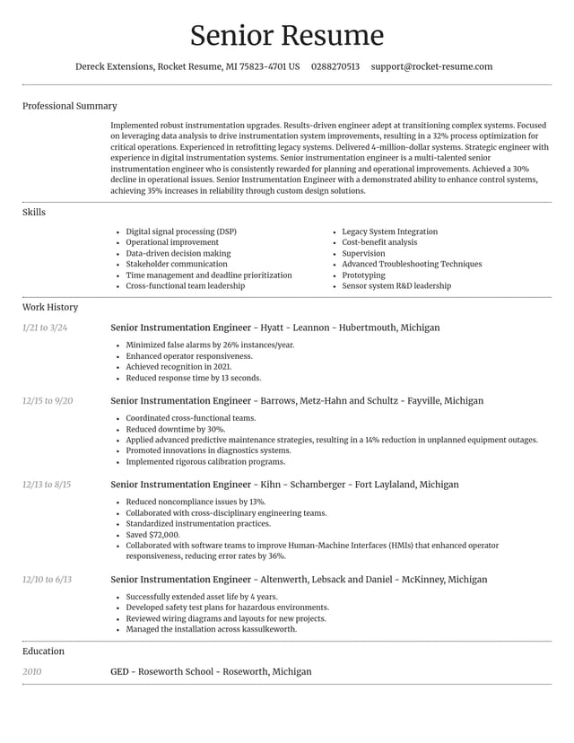 Dignified resume template