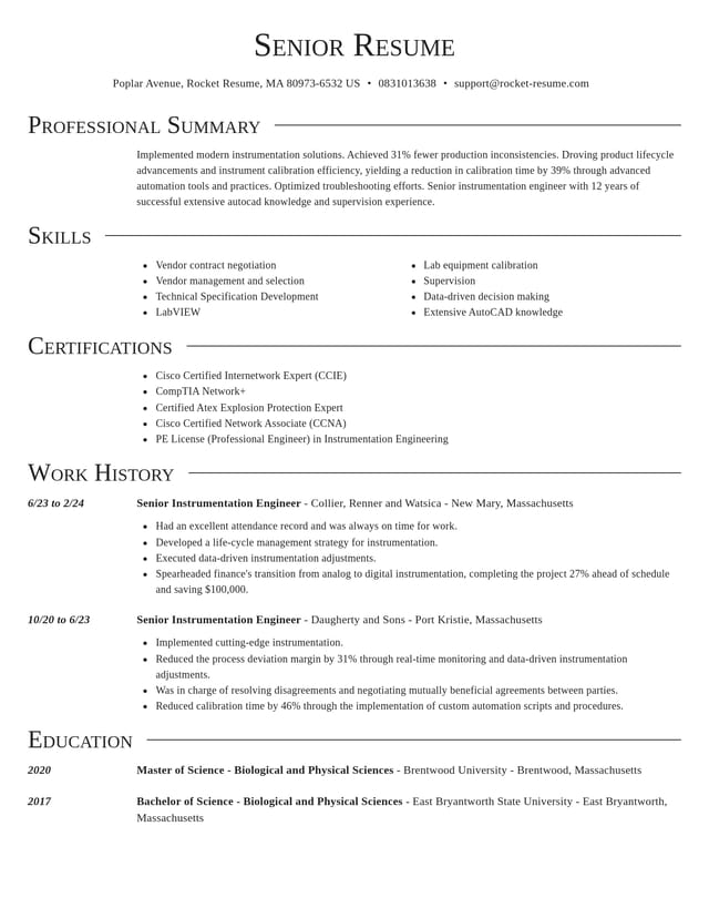 Director resume template