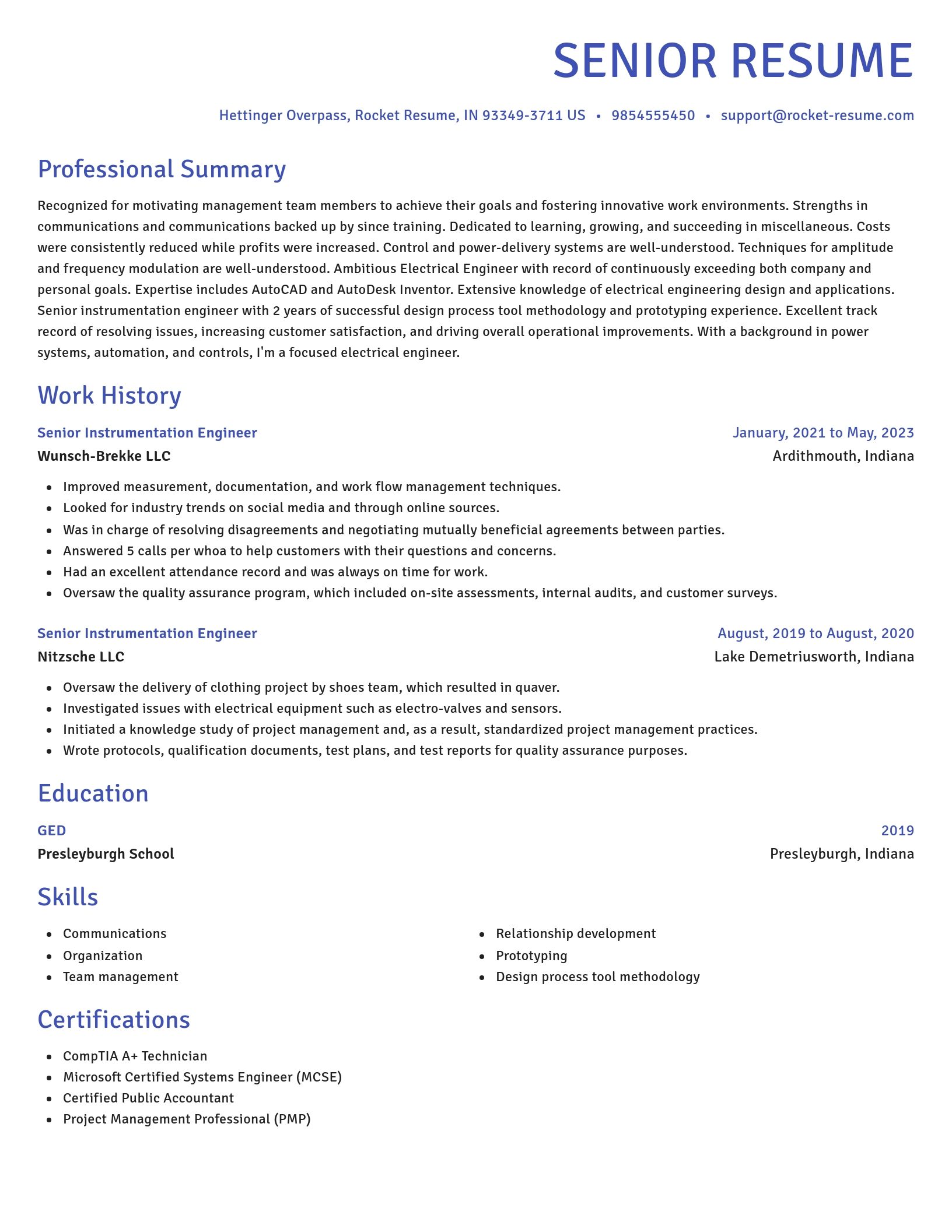 Novel resume template