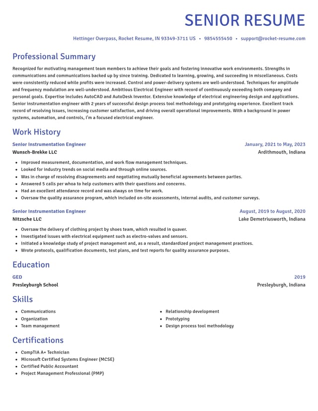 Novel resume template