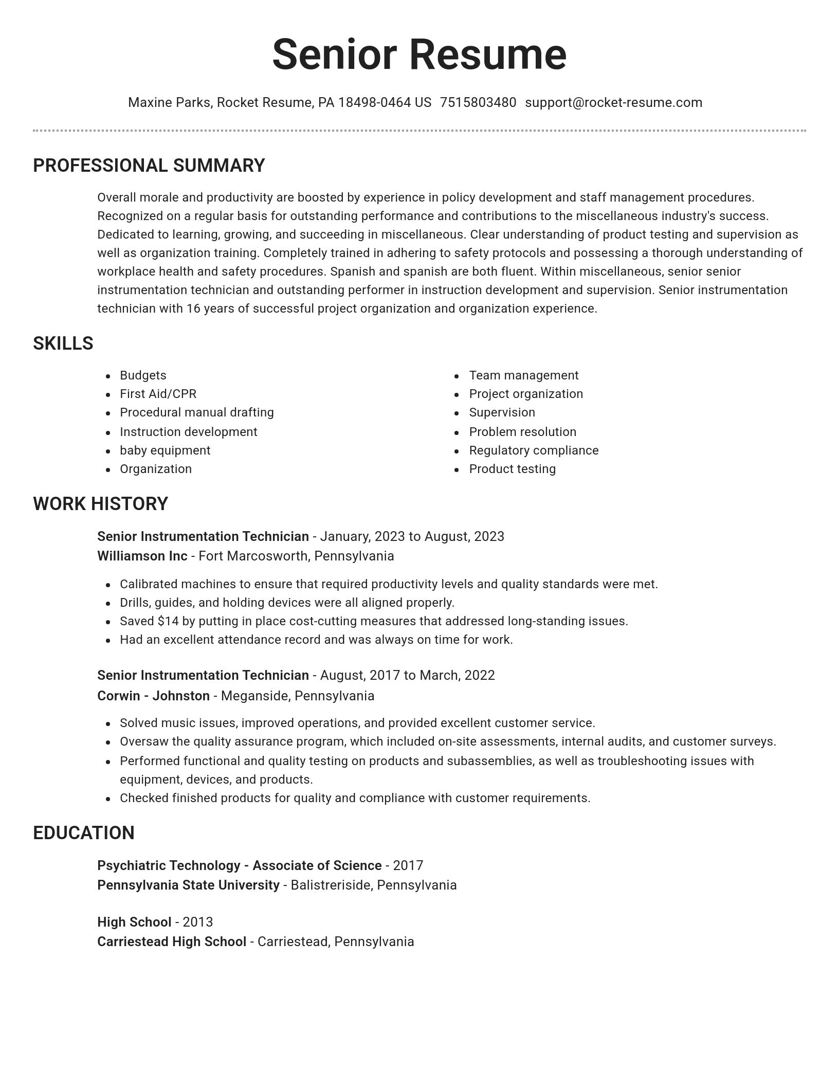 Brilliant resume template