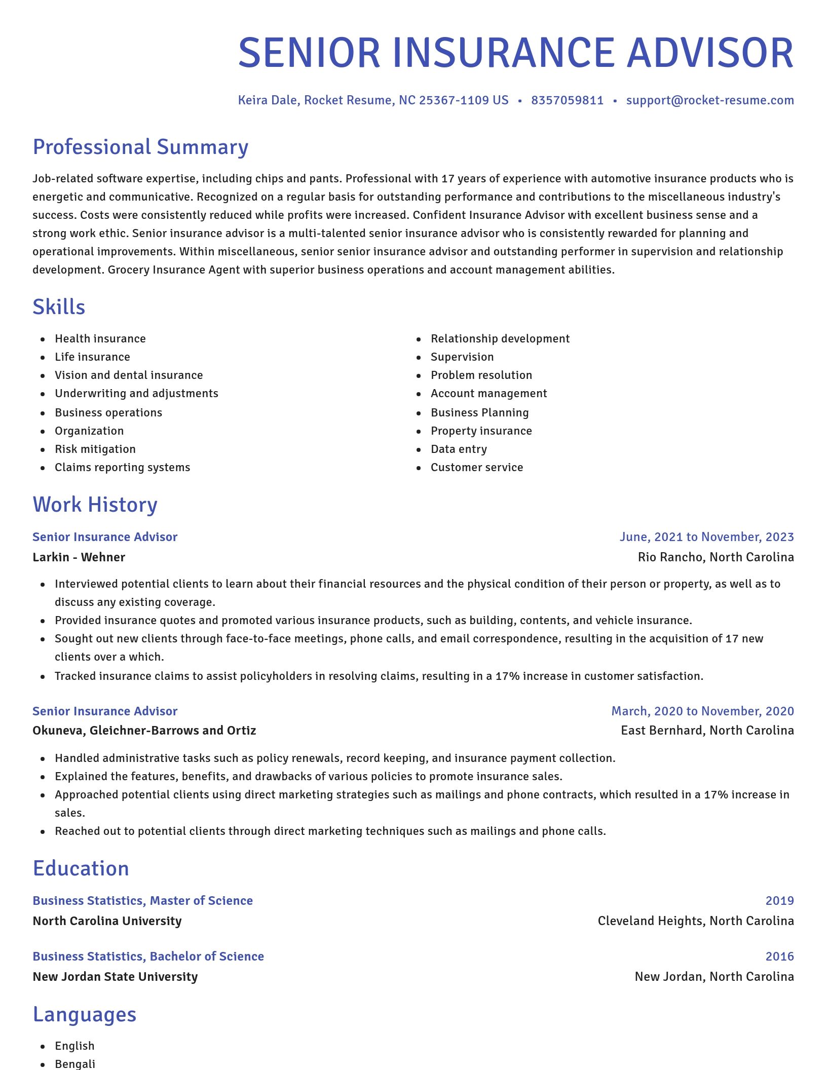Novel resume template