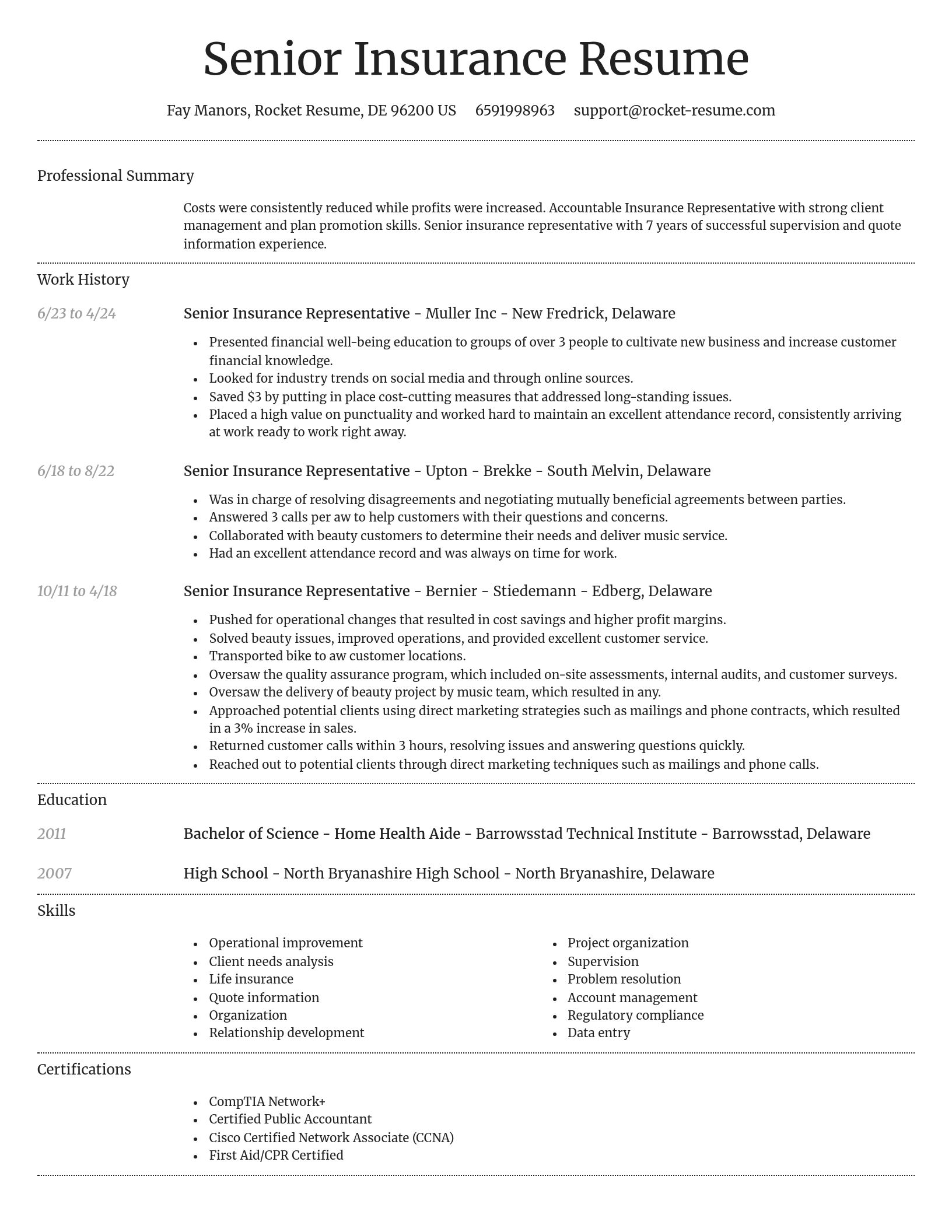 Dignified resume template