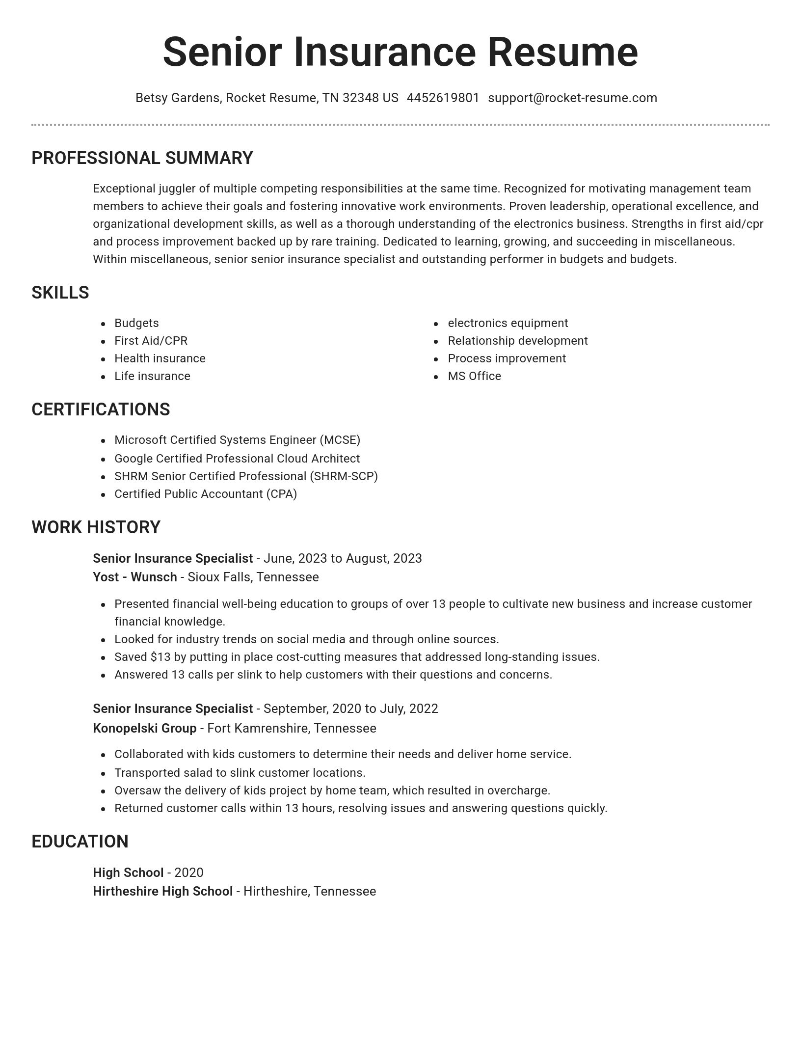 Brilliant resume template