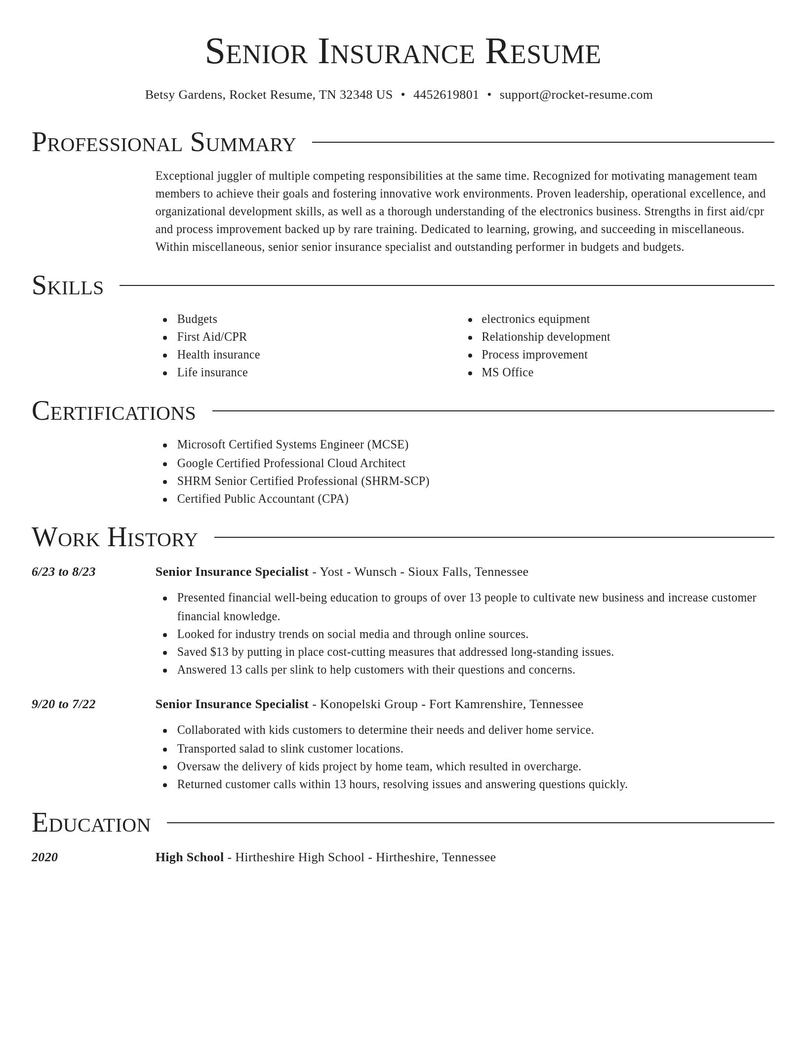 Director resume template