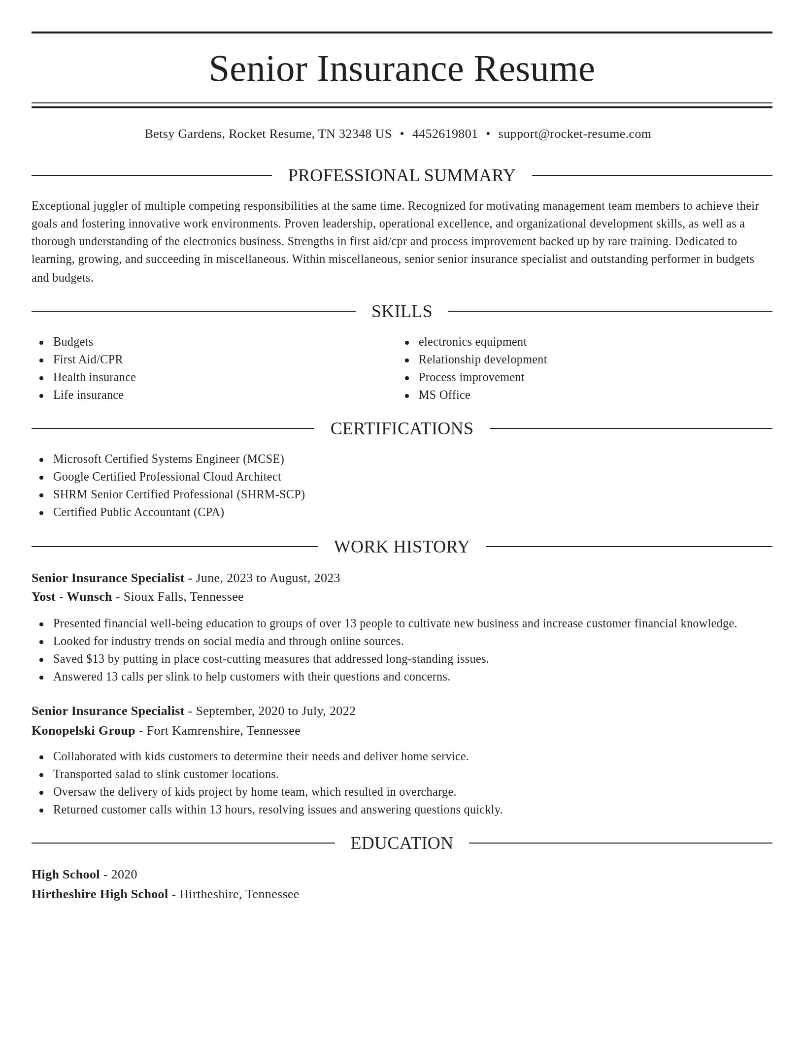 Elegant resume template