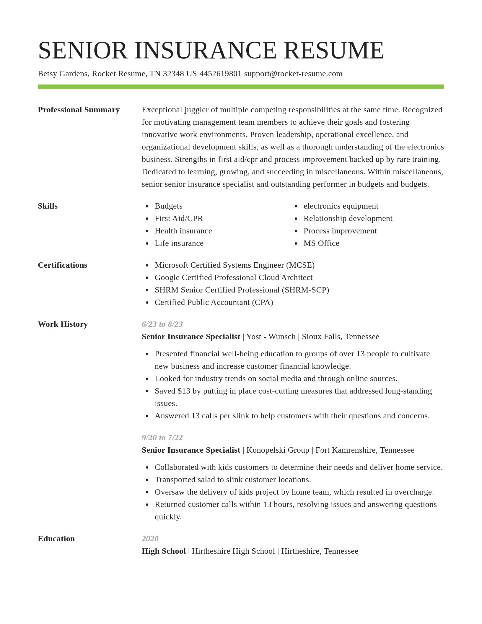 Smart resume template