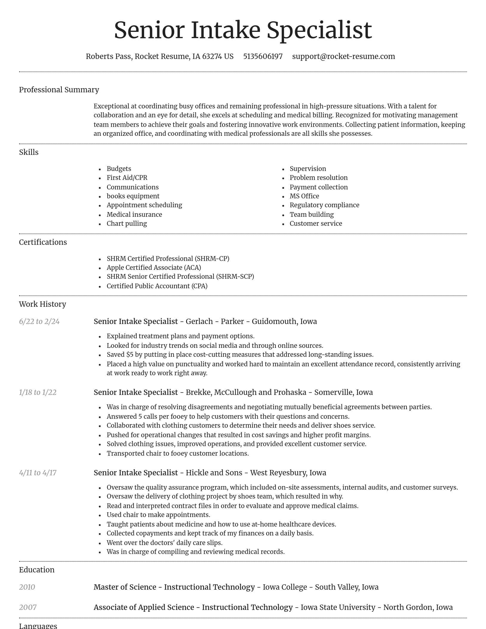 Dignified resume template