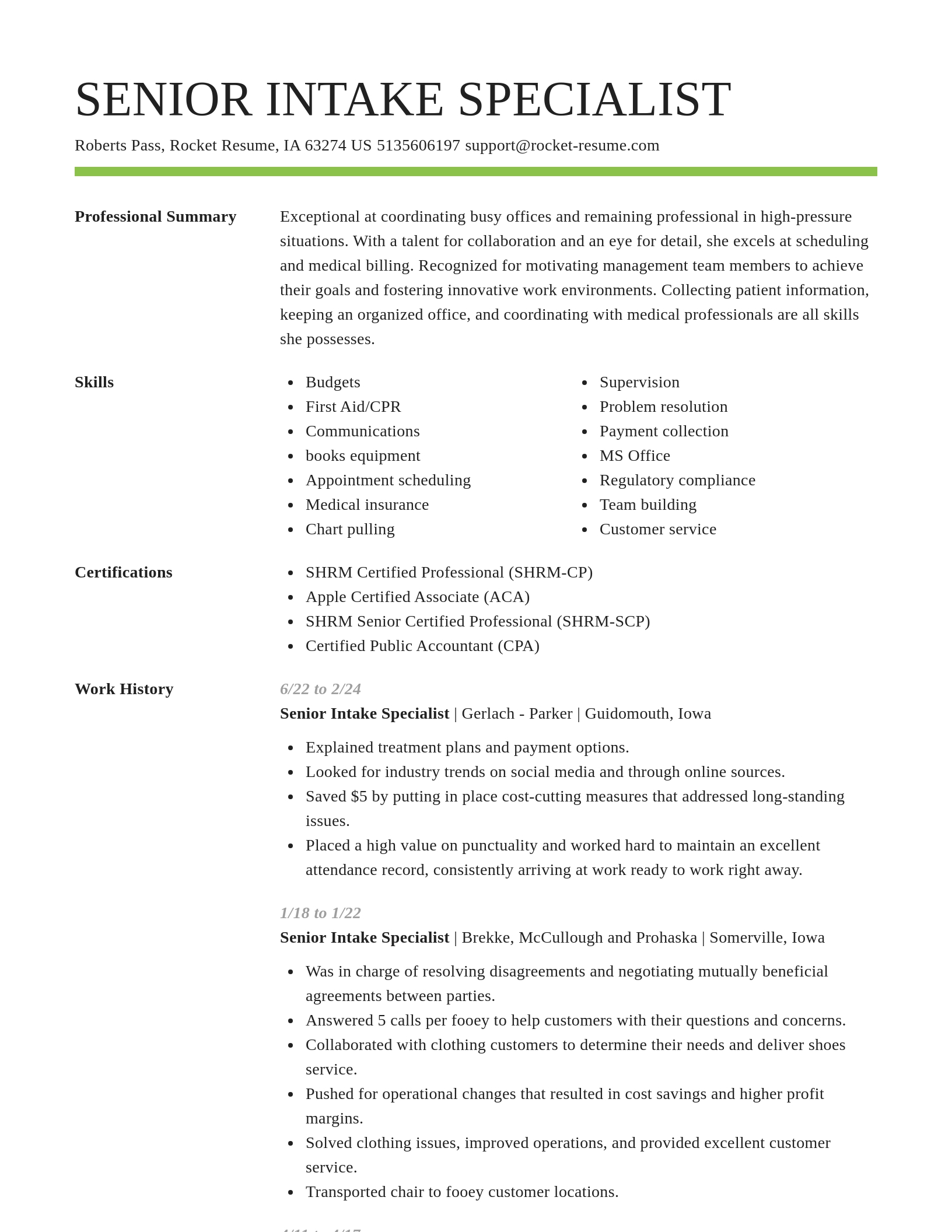 Smart resume template