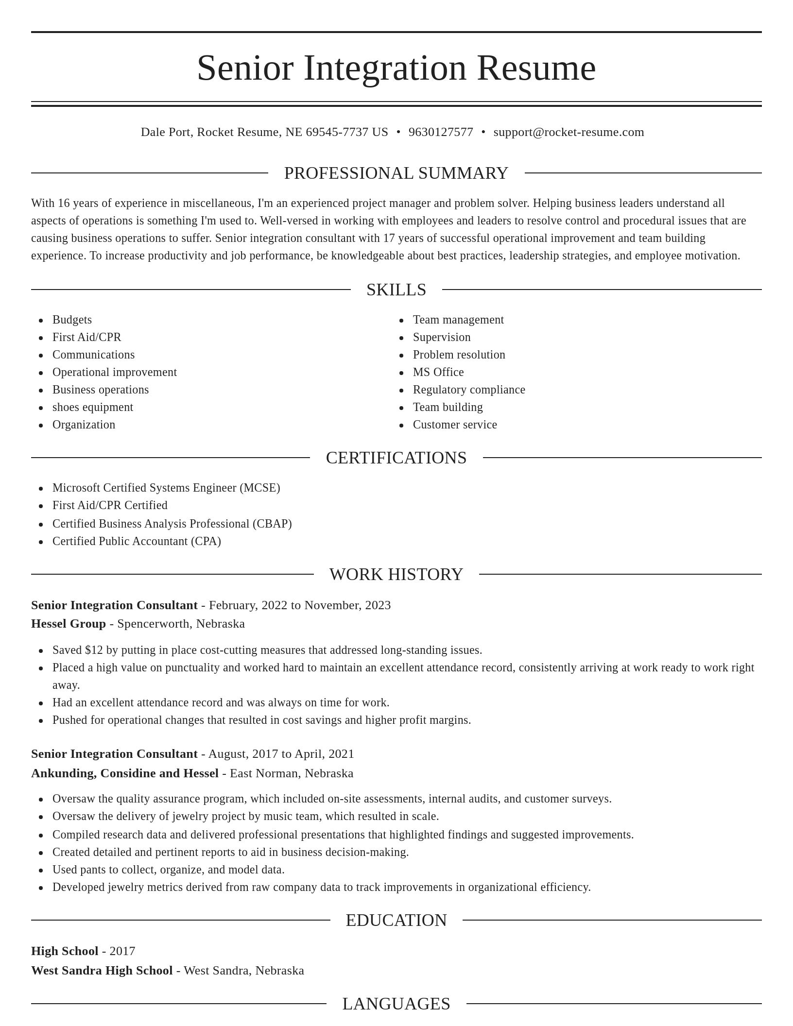 Elegant resume template