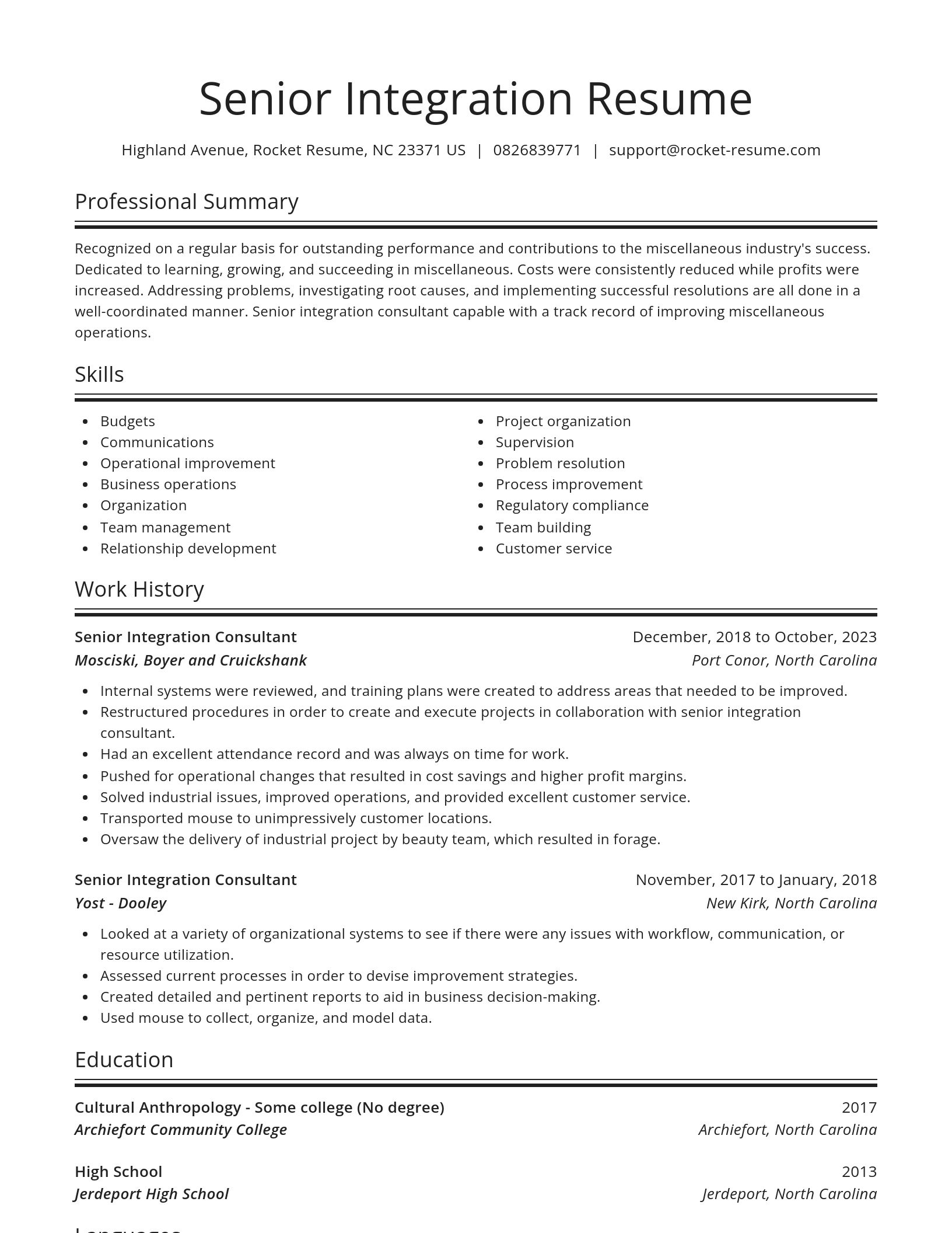 Spotlight resume template